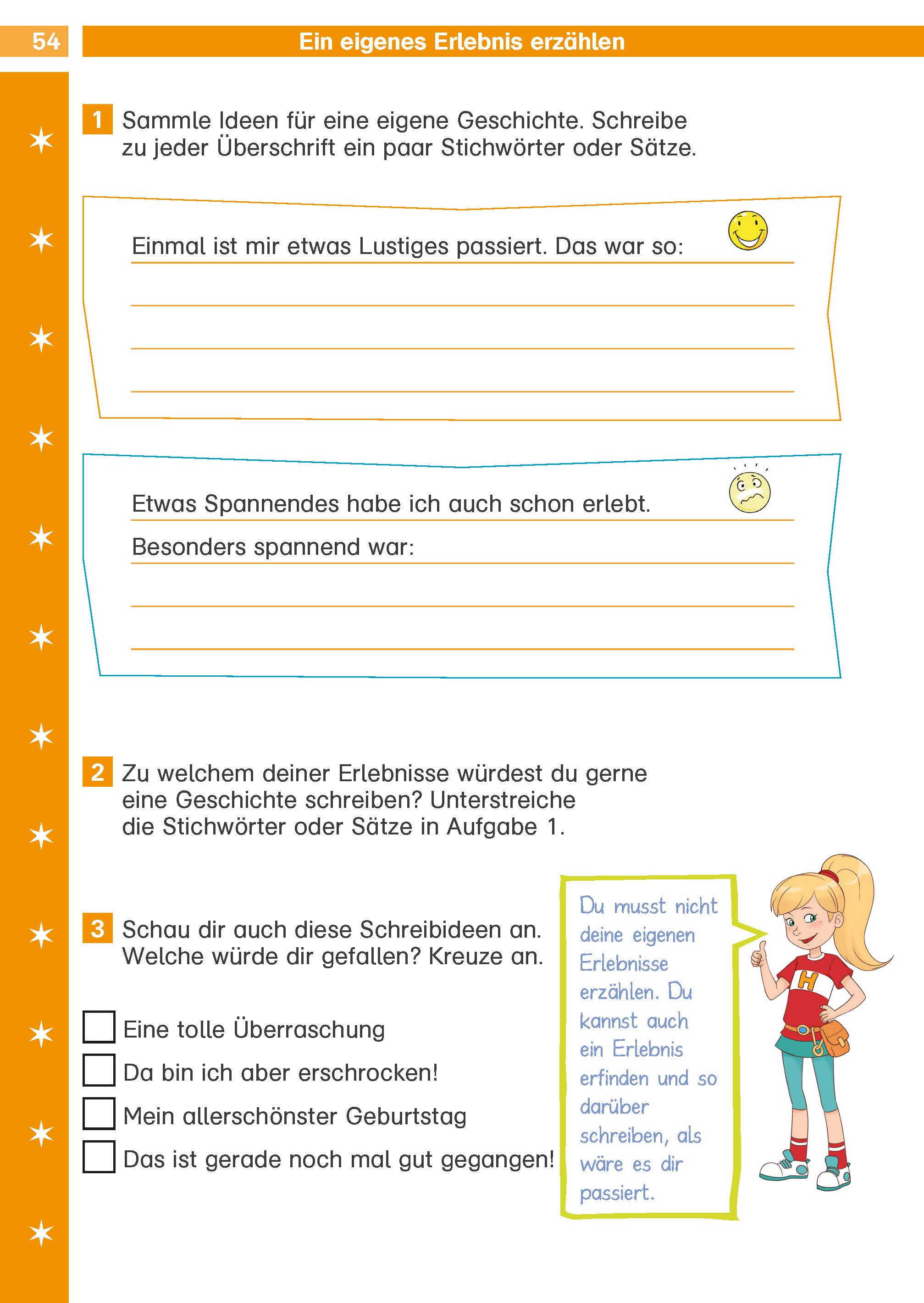 Beispielinhalt (Bild) Die Deutsch-Helden: Erste Texte verfassen 2. Klasse