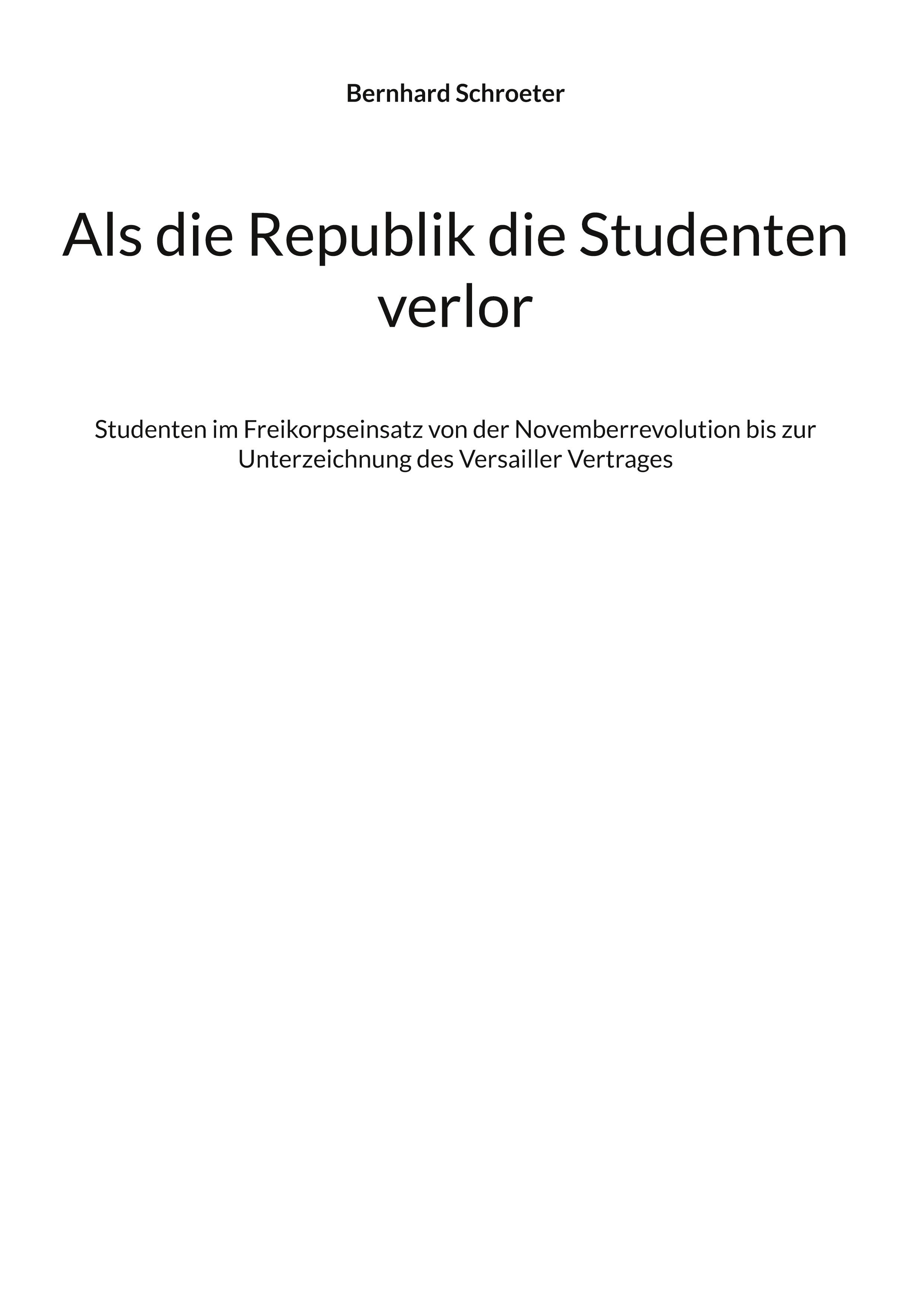 Vorderes Coverbild Als die Republik die Studenten verlor