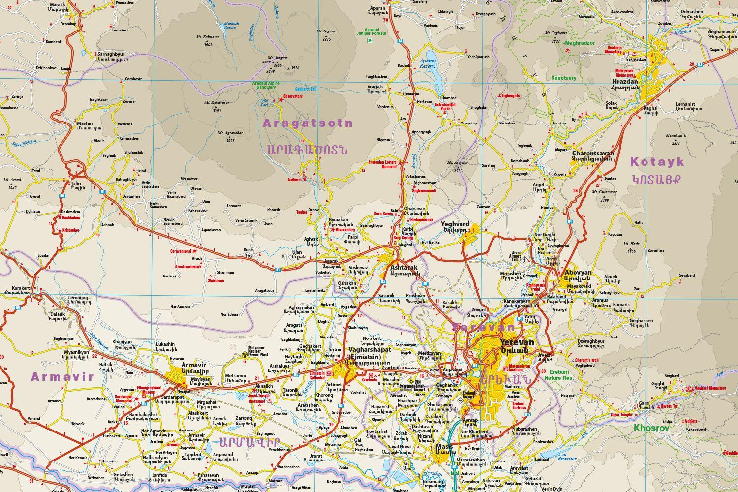 Beispielinhalt (Bild) Reise Know-How Landkarte Armenien / Armenia (1:250.000)