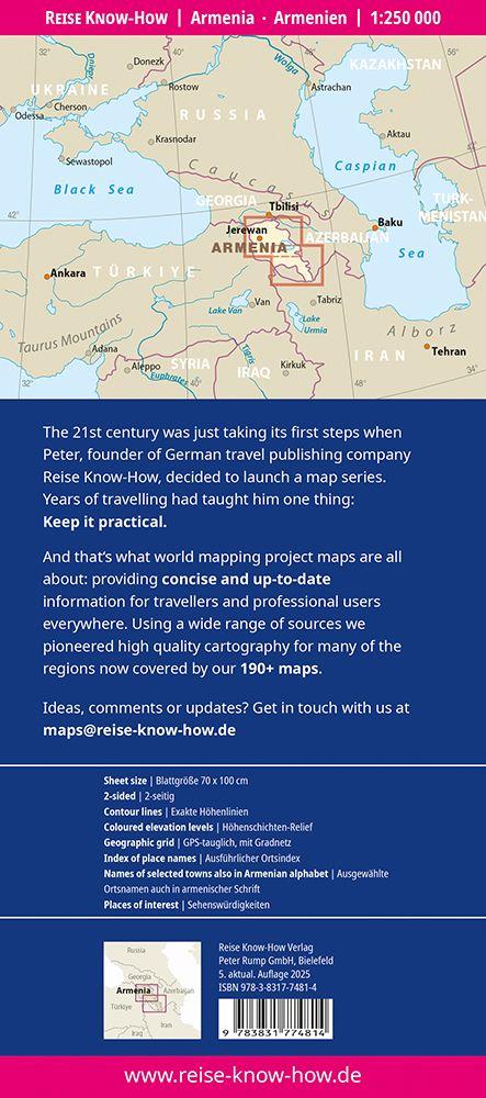 Beispielinhalt (Bild) Reise Know-How Landkarte Armenien / Armenia (1:250.000)