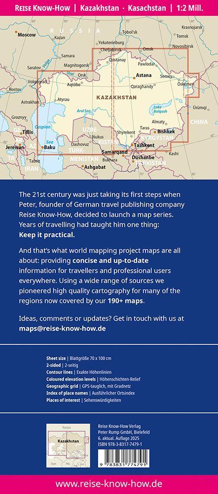 Beispielinhalt (Bild) Reise Know-How Landkarte Kasachstan / Kazakhstan (1:2.000.000)