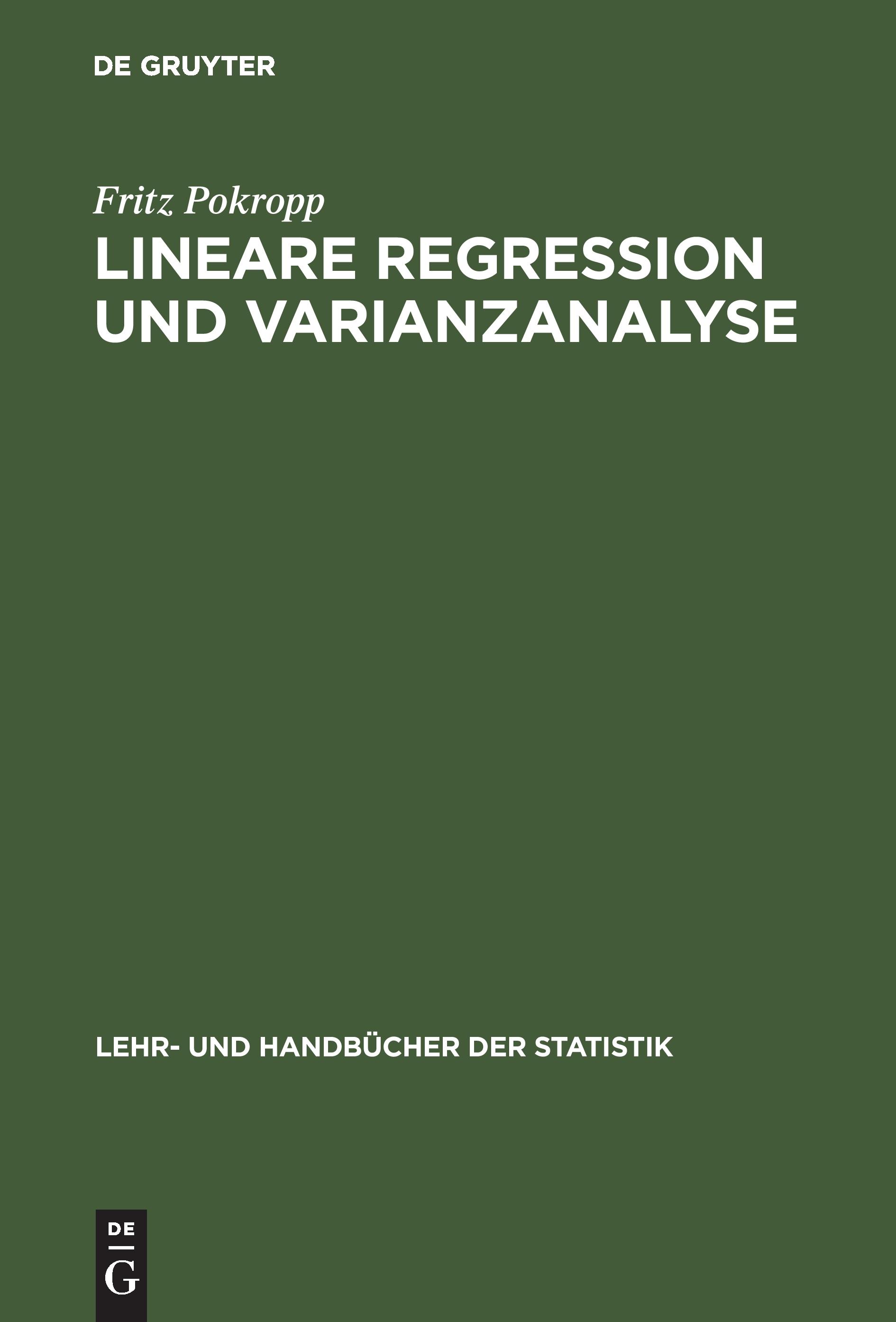 Vorderes Coverbild Lineare Regression und Varianzanalyse