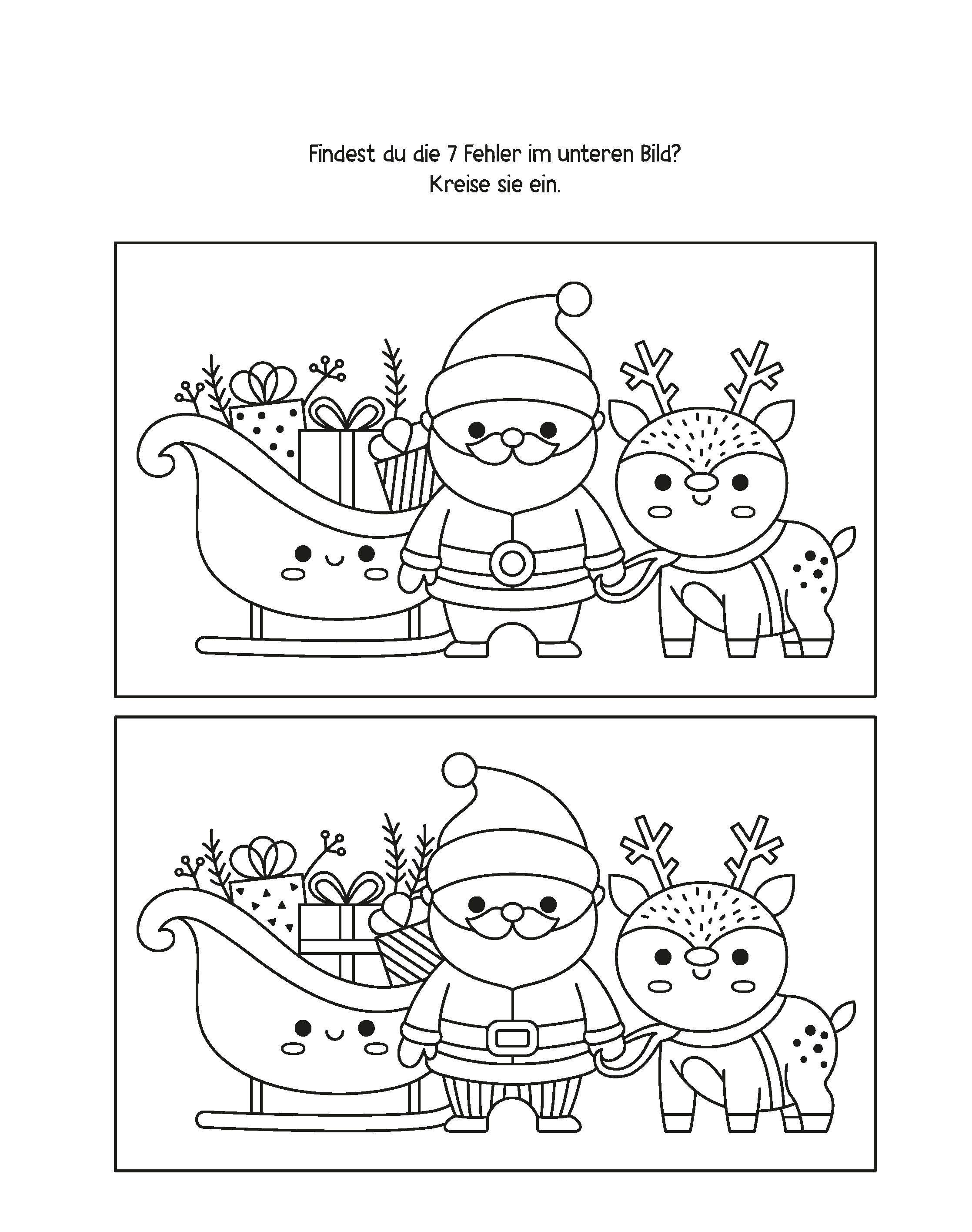 Beispielinhalt (Bild) Mein Rätsel-Mal-Spaß Weihnachten