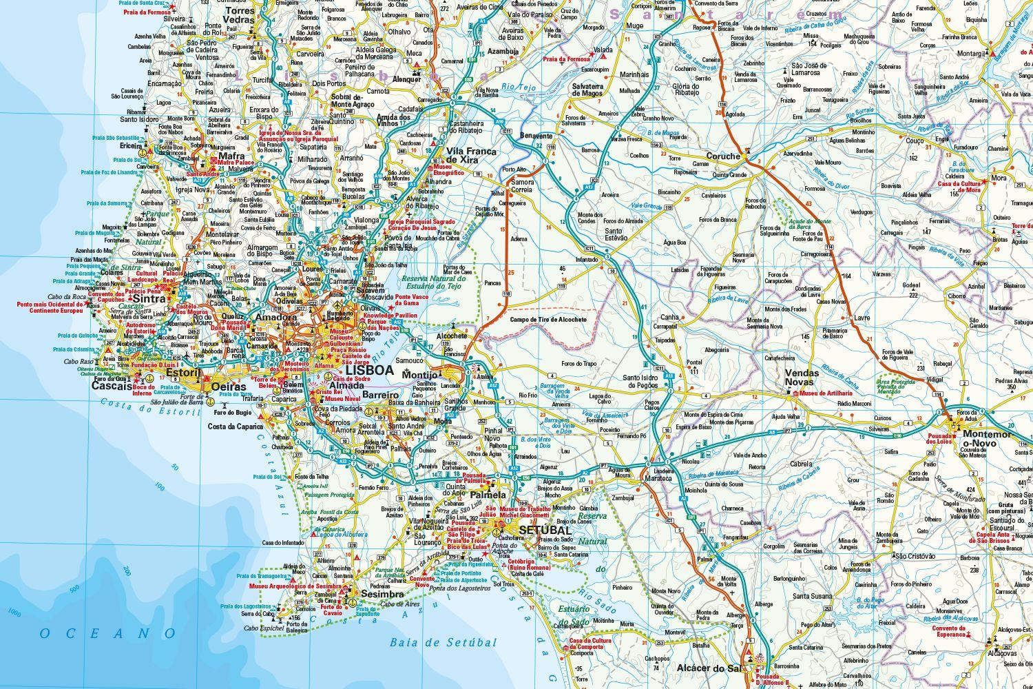 Beispielinhalt (Bild) Reise Know-How Landkarte Portugal (1:350.000)