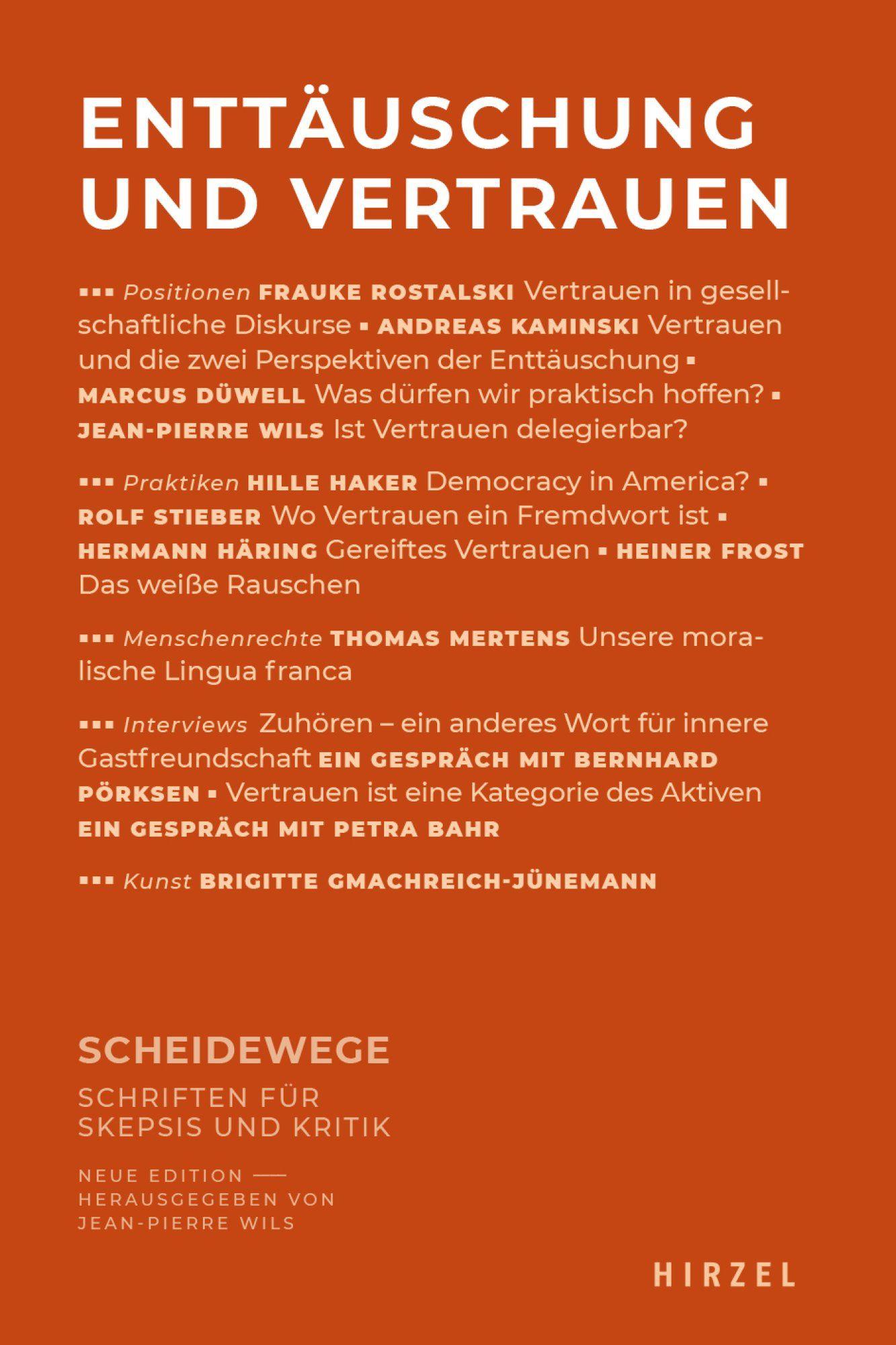 Vorderes Coverbild Enttäuschung und Vertrauen