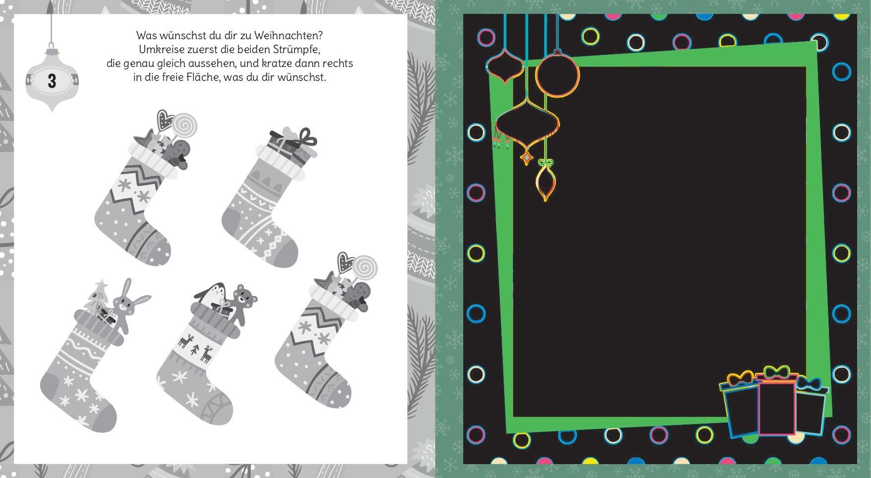 Beispielinhalt (Bild) Mein Adventskalender-Kratzbuch