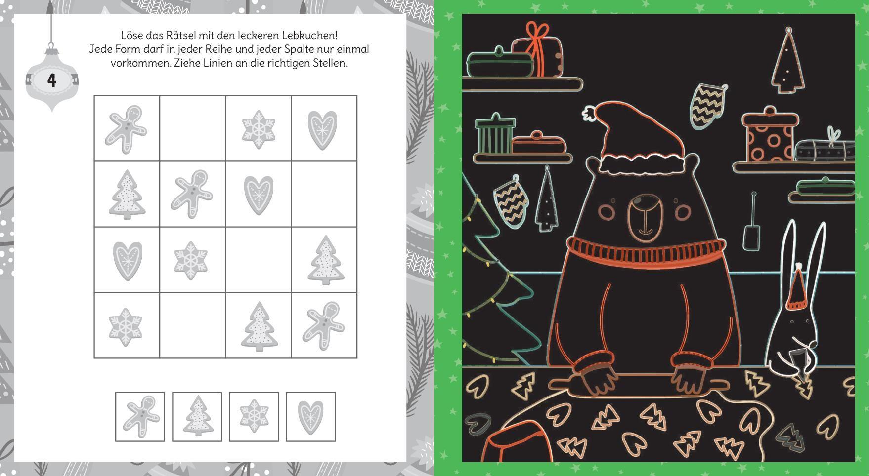 Beispielinhalt (Bild) Mein Adventskalender-Kratzbuch