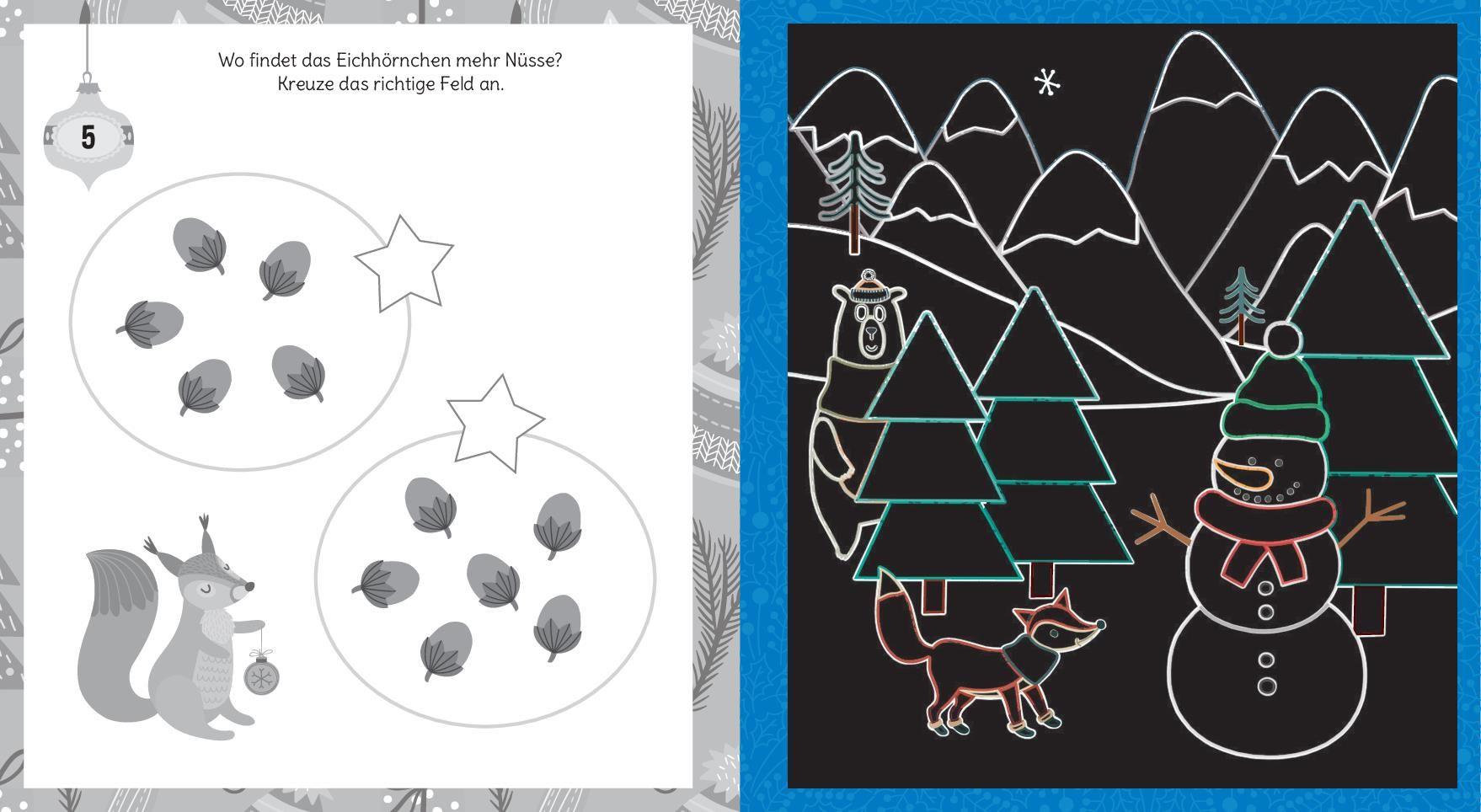 Beispielinhalt (Bild) Mein Adventskalender-Kratzbuch