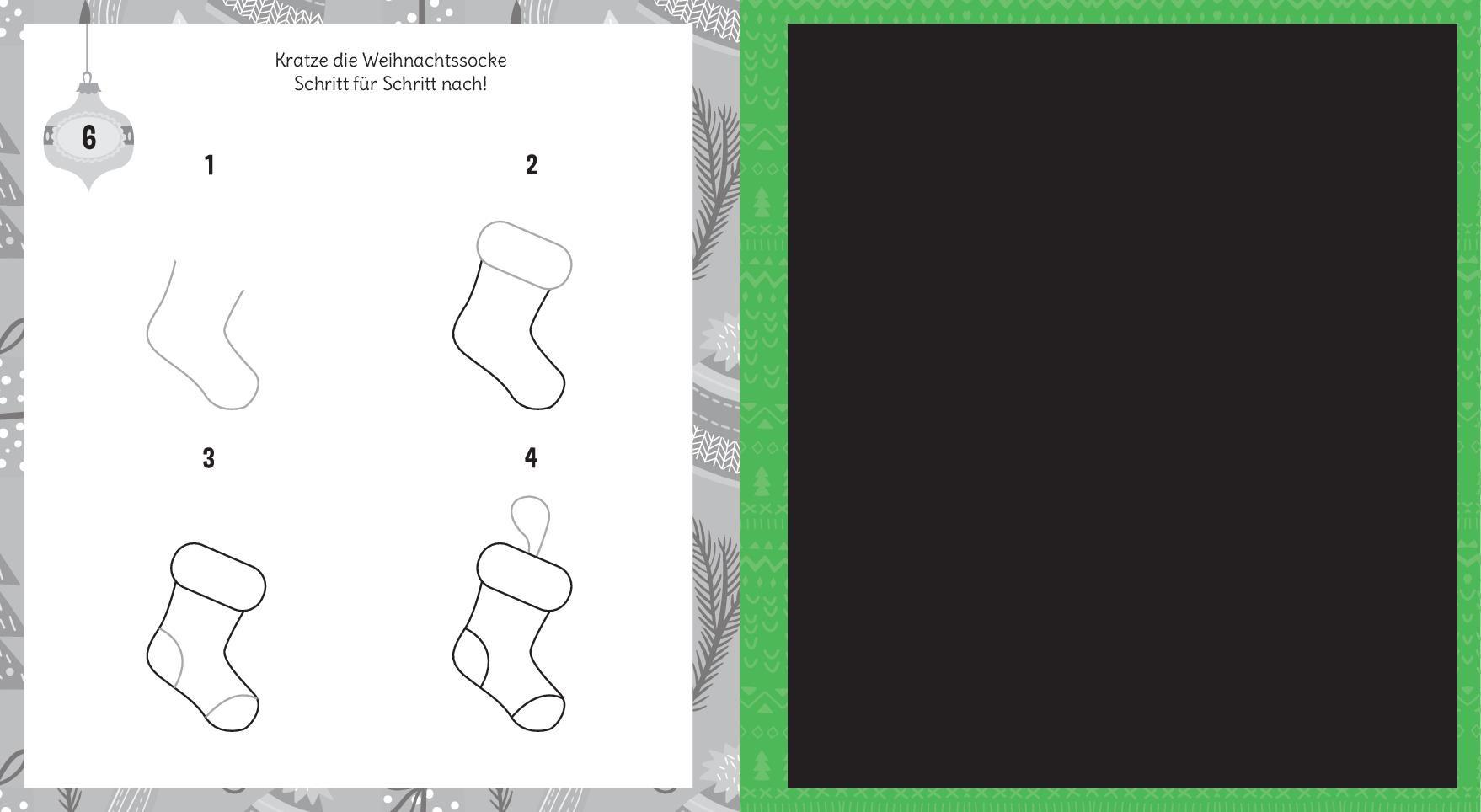 Beispielinhalt (Bild) Mein Adventskalender-Kratzbuch