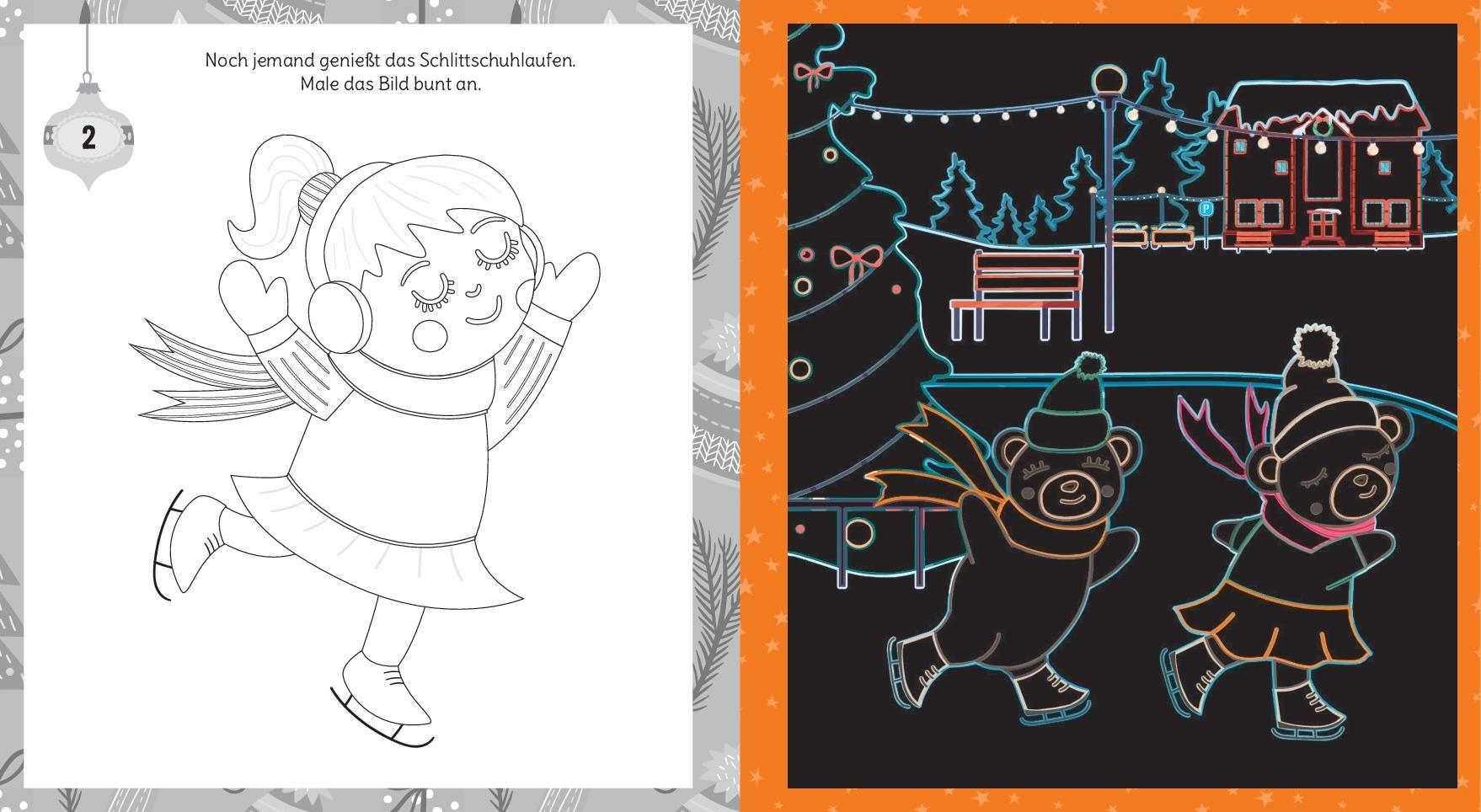 Beispielinhalt (Bild) Mein Adventskalender-Kratzbuch