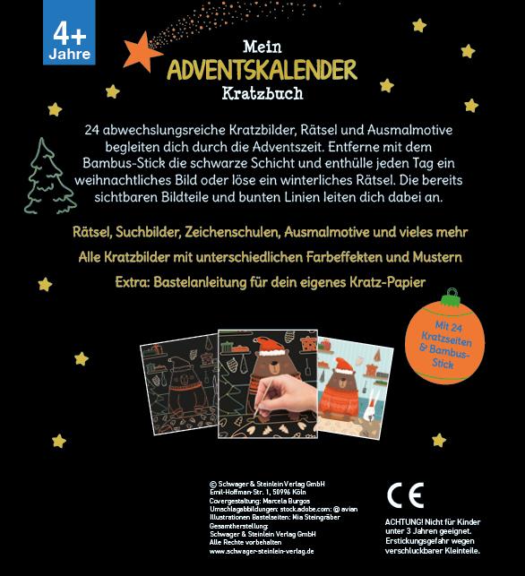 Rückseitencover Mein Adventskalender-Kratzbuch
