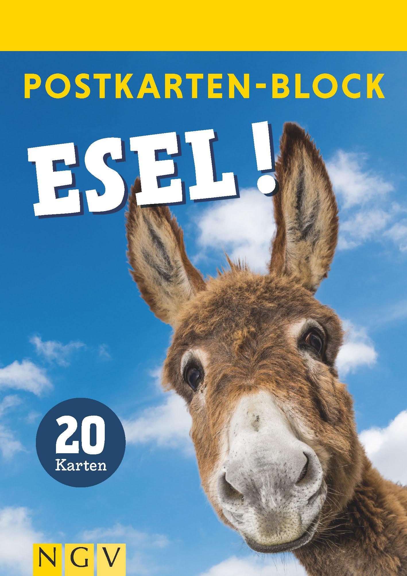 Vorderes Coverbild Postkartenblock Esel
