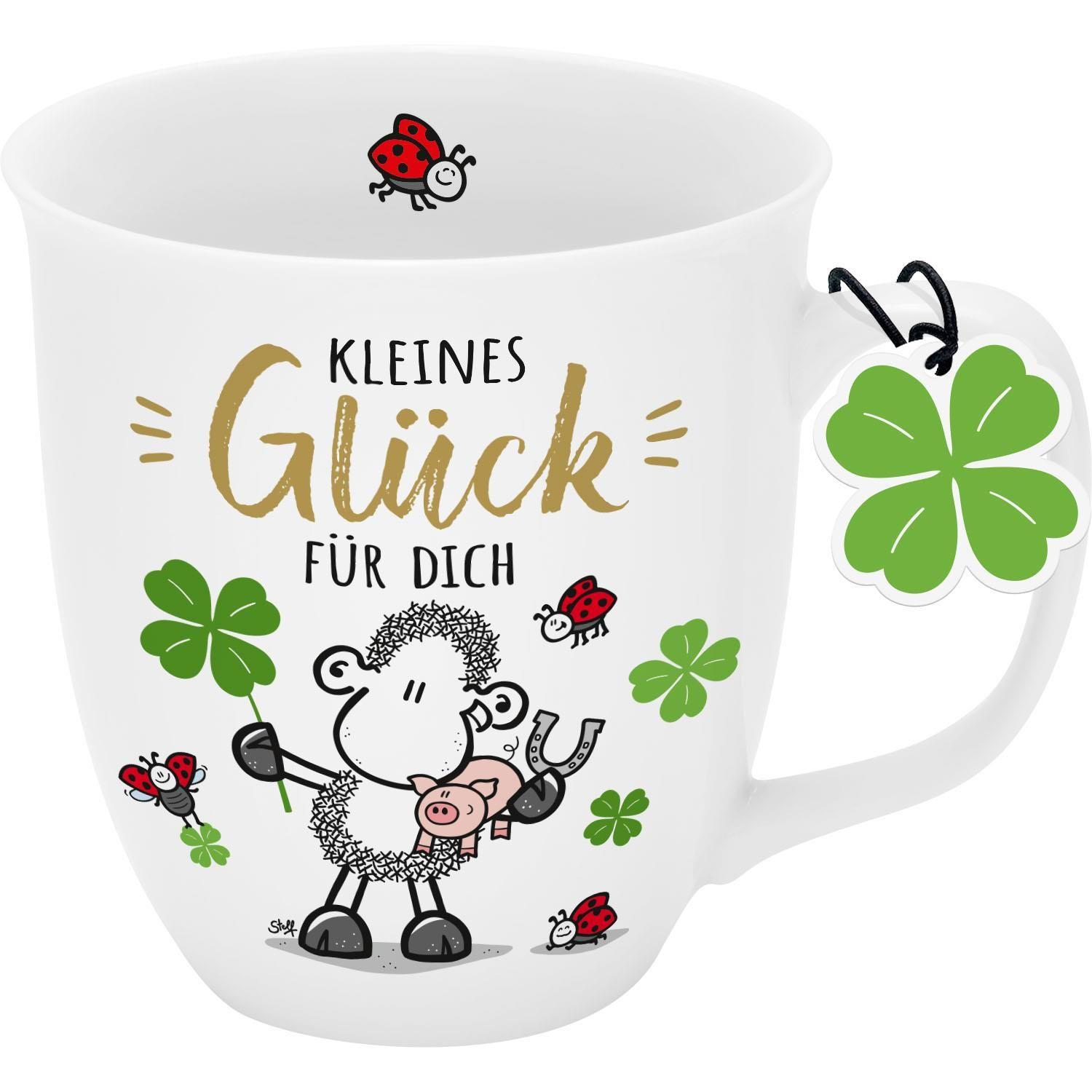 Vorderes Coverbild Tasse mit Golddruck "Kleines Glück für dich"