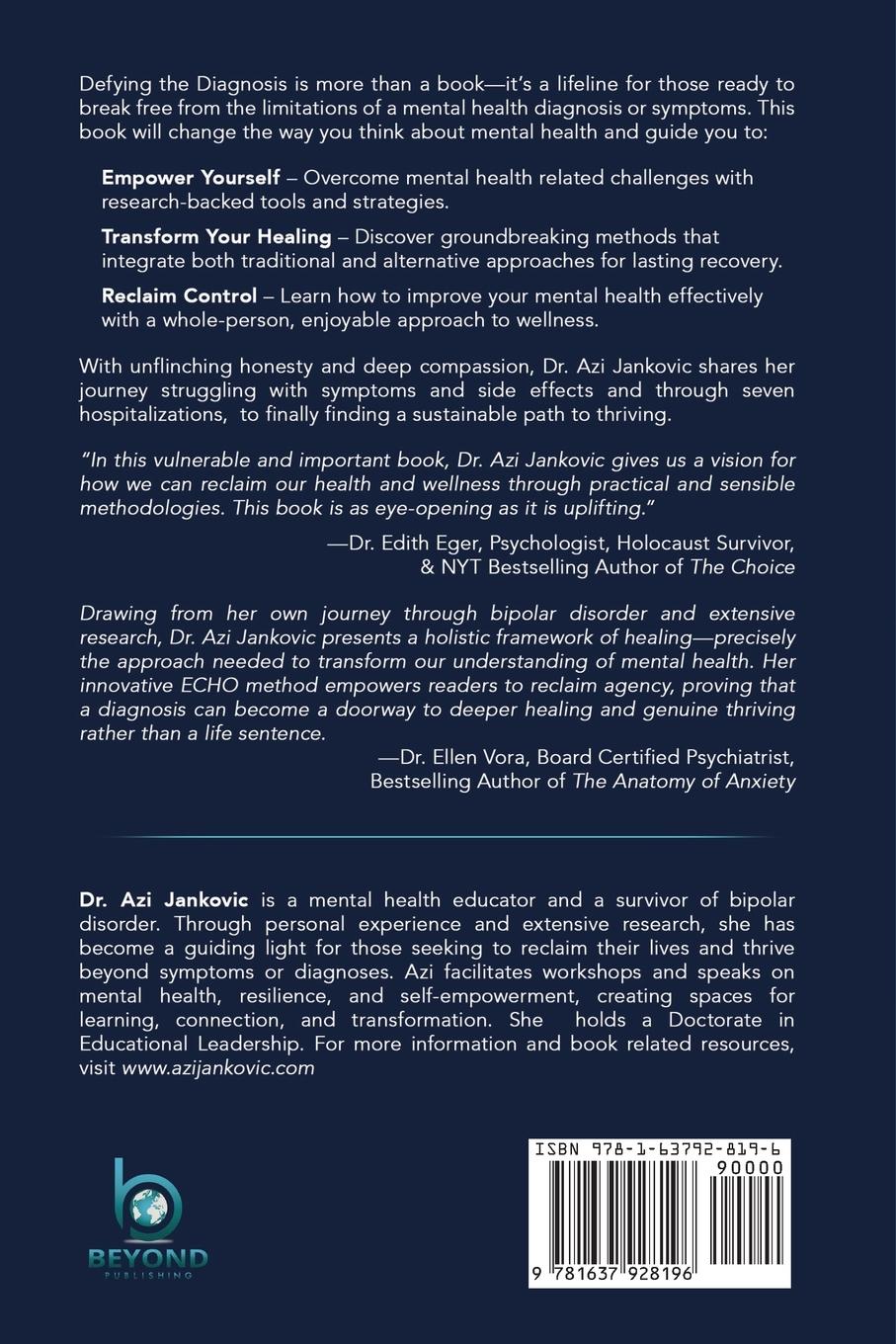 Rückseitencover DEFYING THE DIAGNOSIS