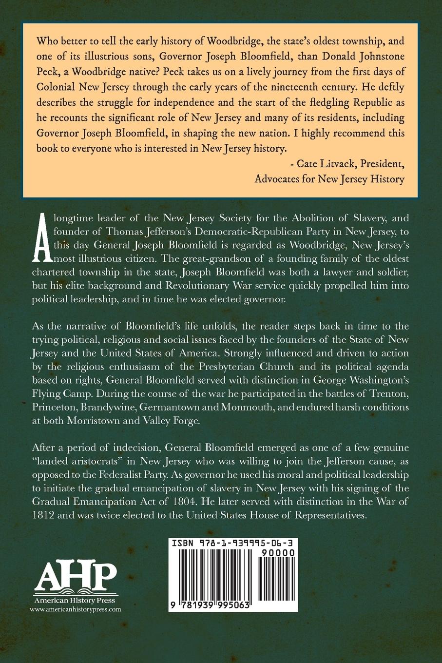 Rückseitencover General Joseph Bloomfield - A Revolutionary Life