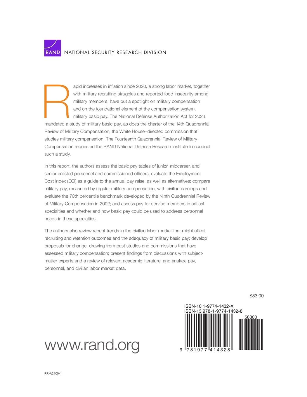 Rückseitencover A Review of the Military Basic Pay Table