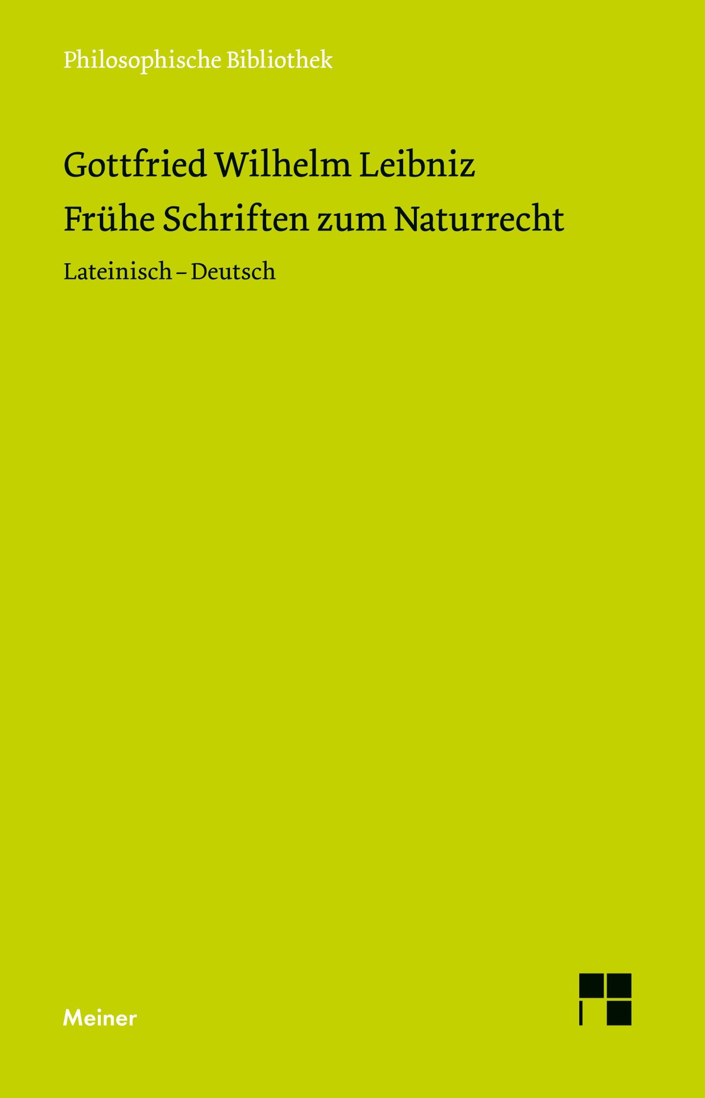 Vorderes Coverbild Frühe Schriften zum Naturrecht
