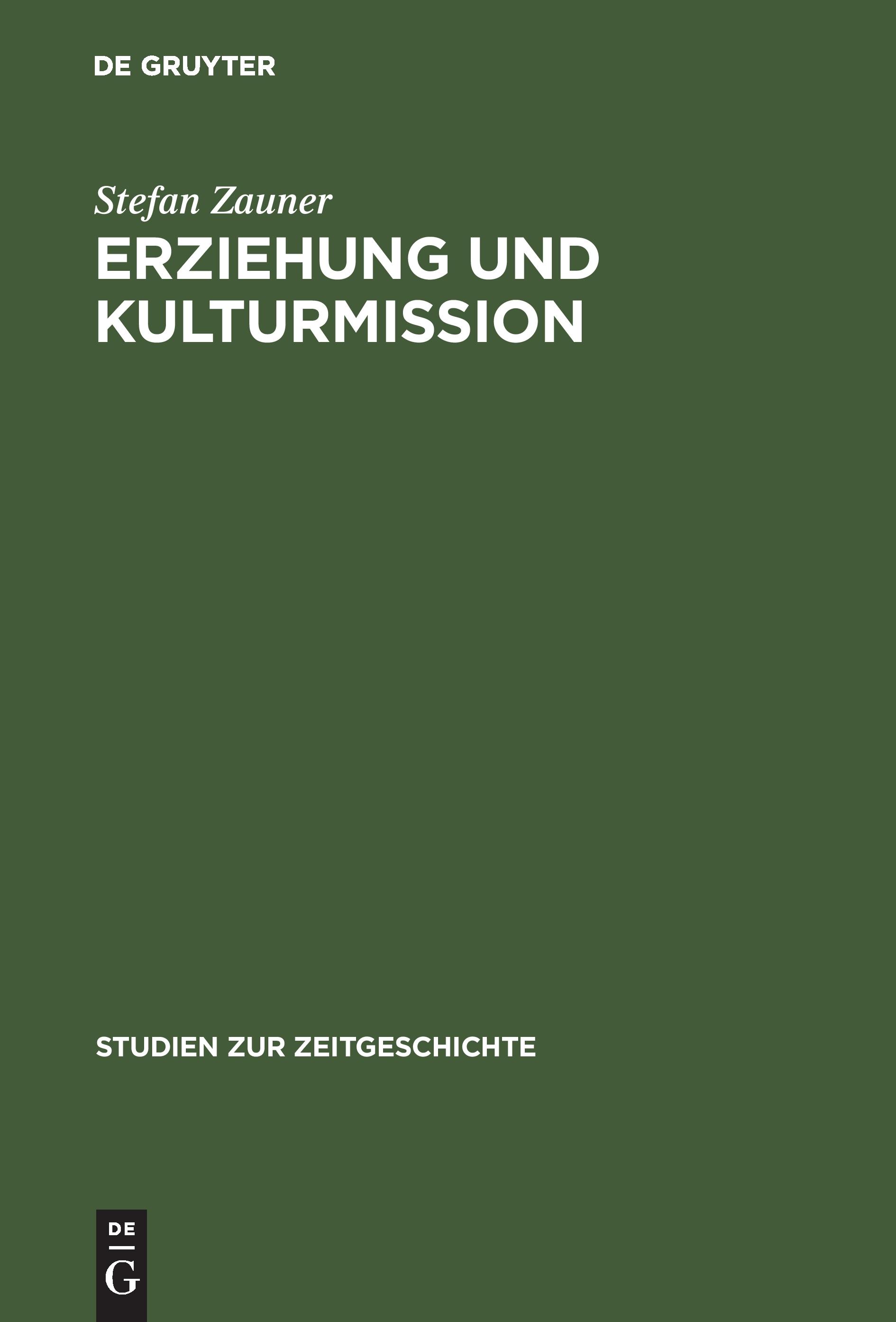 Vorderes Coverbild Erziehung und Kulturmission