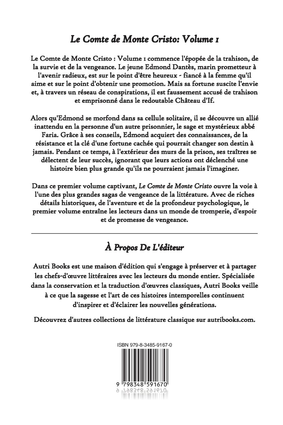 Rückseitencover Le Comte de Monte Cristo