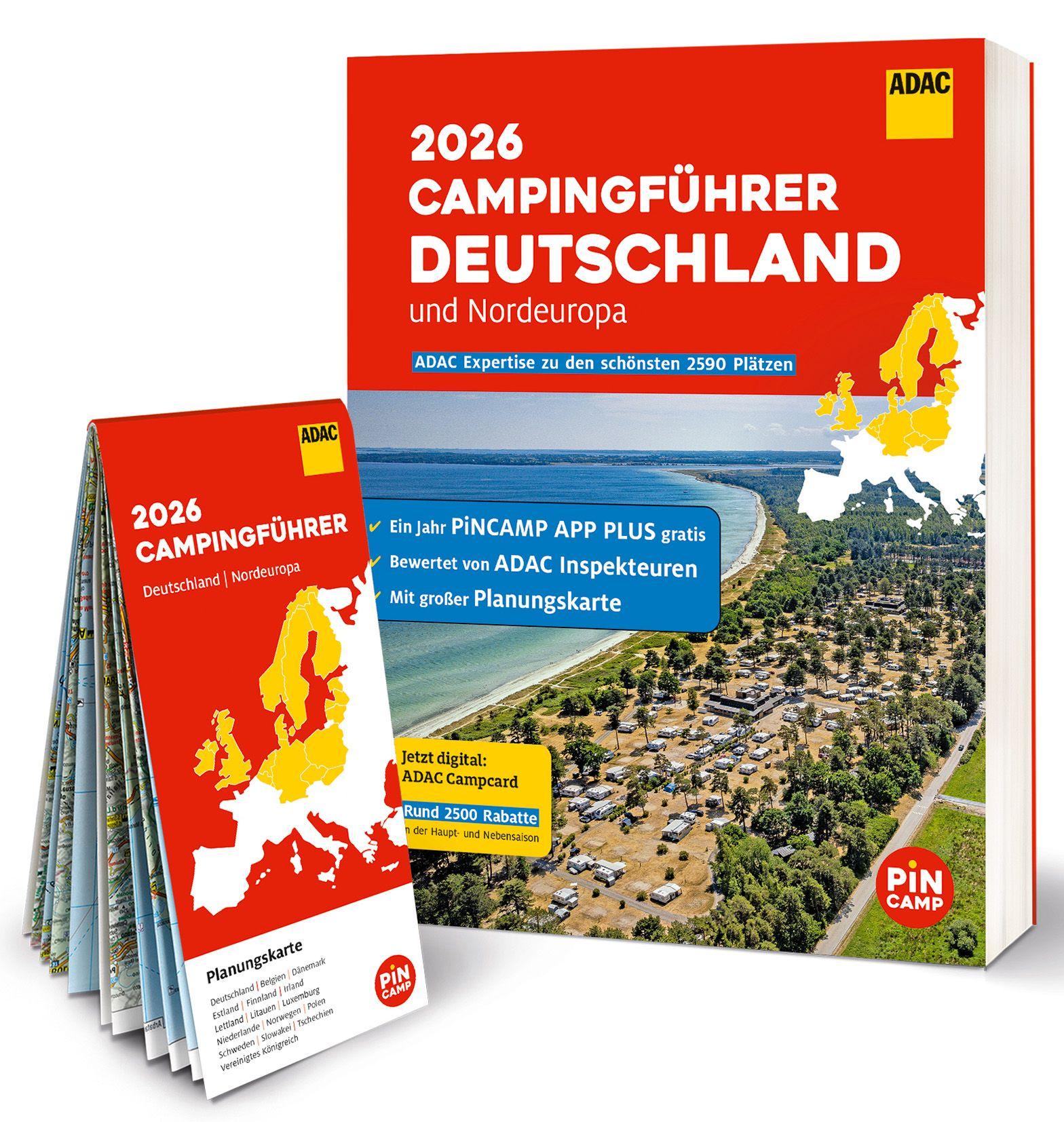 Vorderes Coverbild ADAC Campingführer Deutschland/Nordeuropa 2026