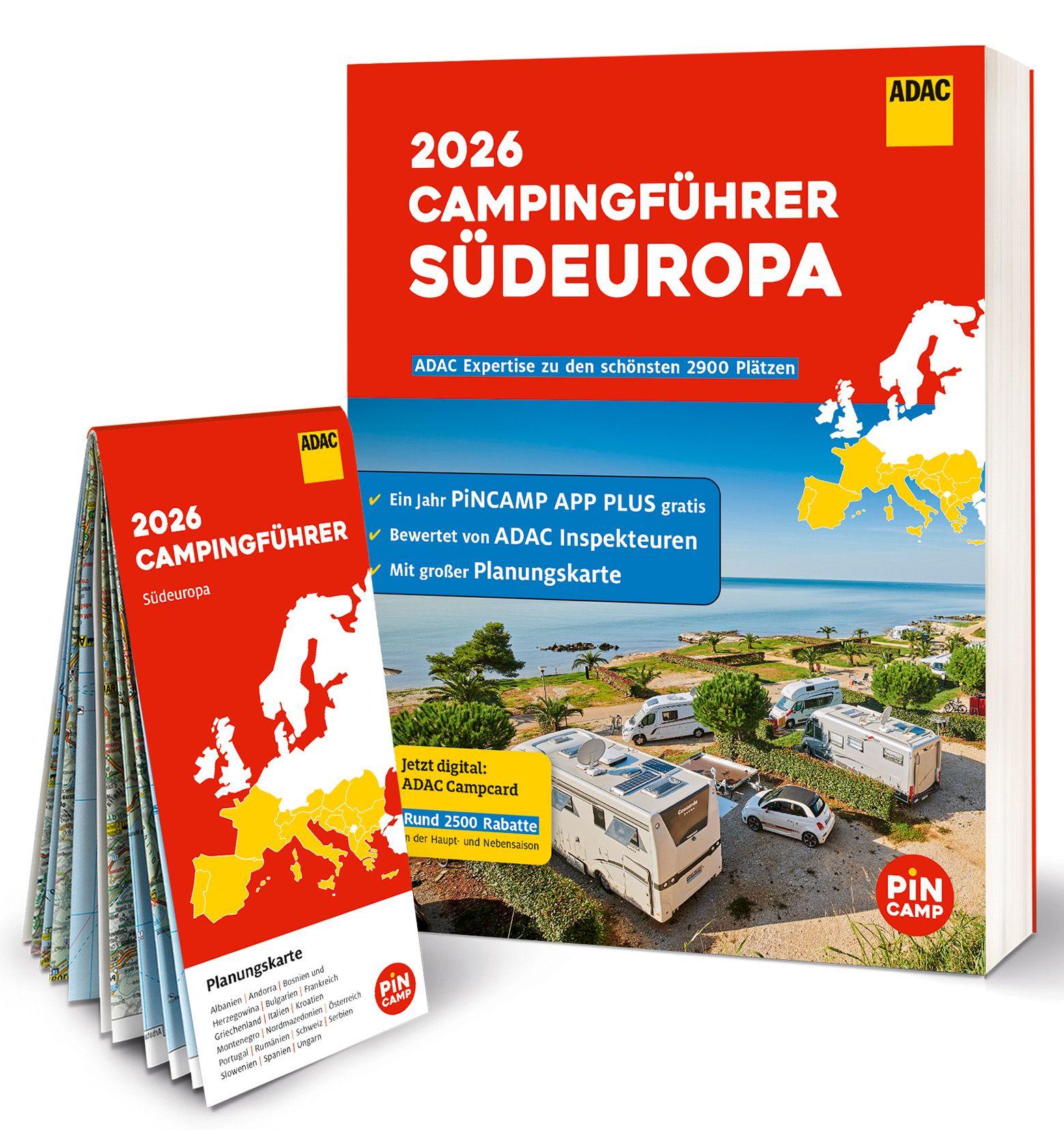 Vorderes Coverbild ADAC Campingführer Südeuropa 2026