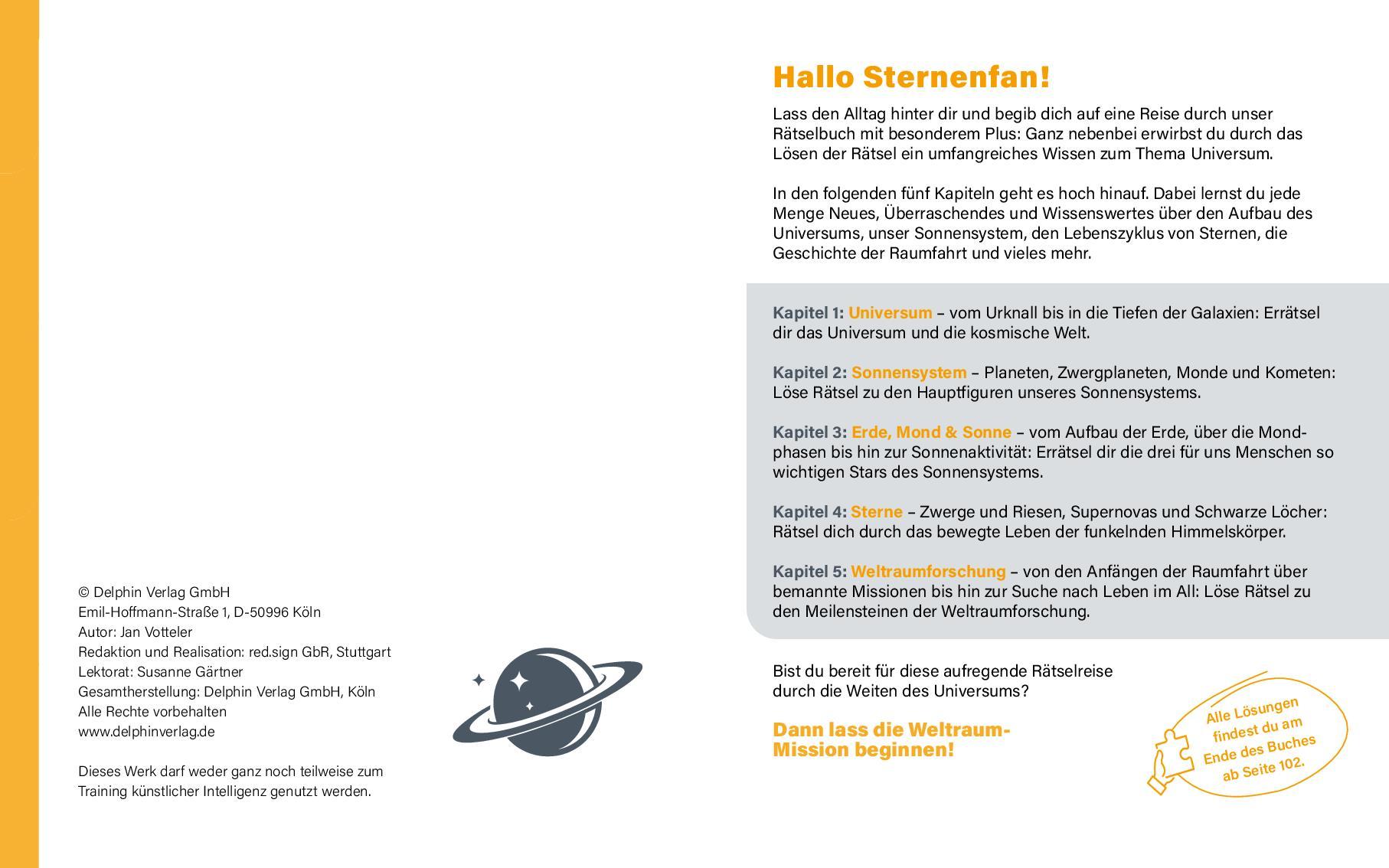 Beispielinhalt (Bild) Universum I Wissen in Rätseln
