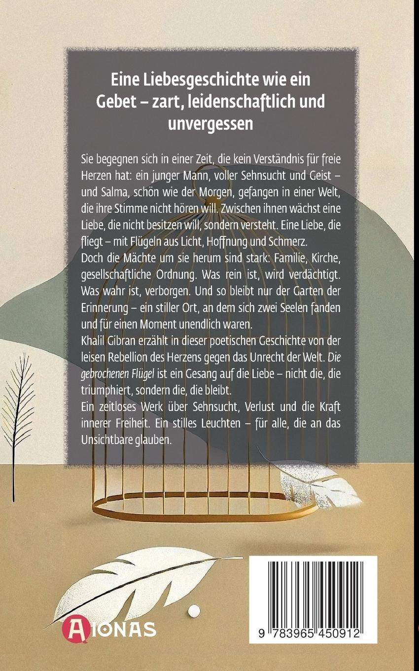 Rückseitencover Die gebrochenen Flügel. Eine tragische Liebesgeschichte. Khalil Gibran