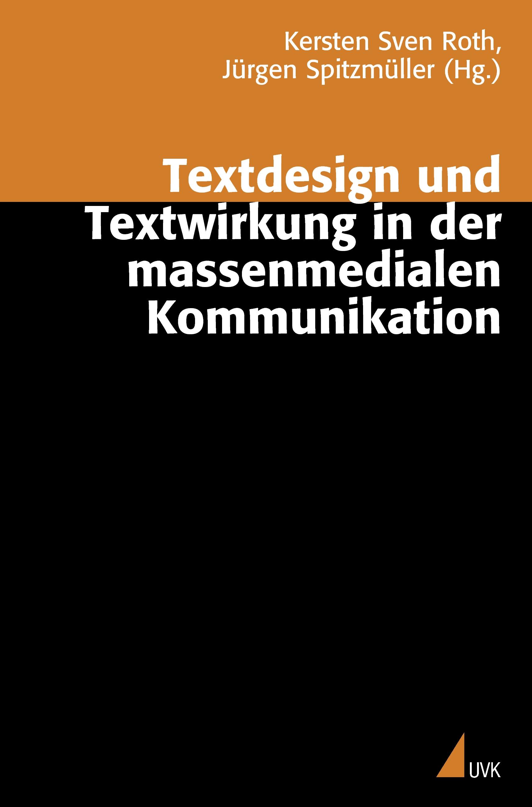 Vorderes Coverbild Textdesign und Textwirkung in der massenmedialen Kommunikation