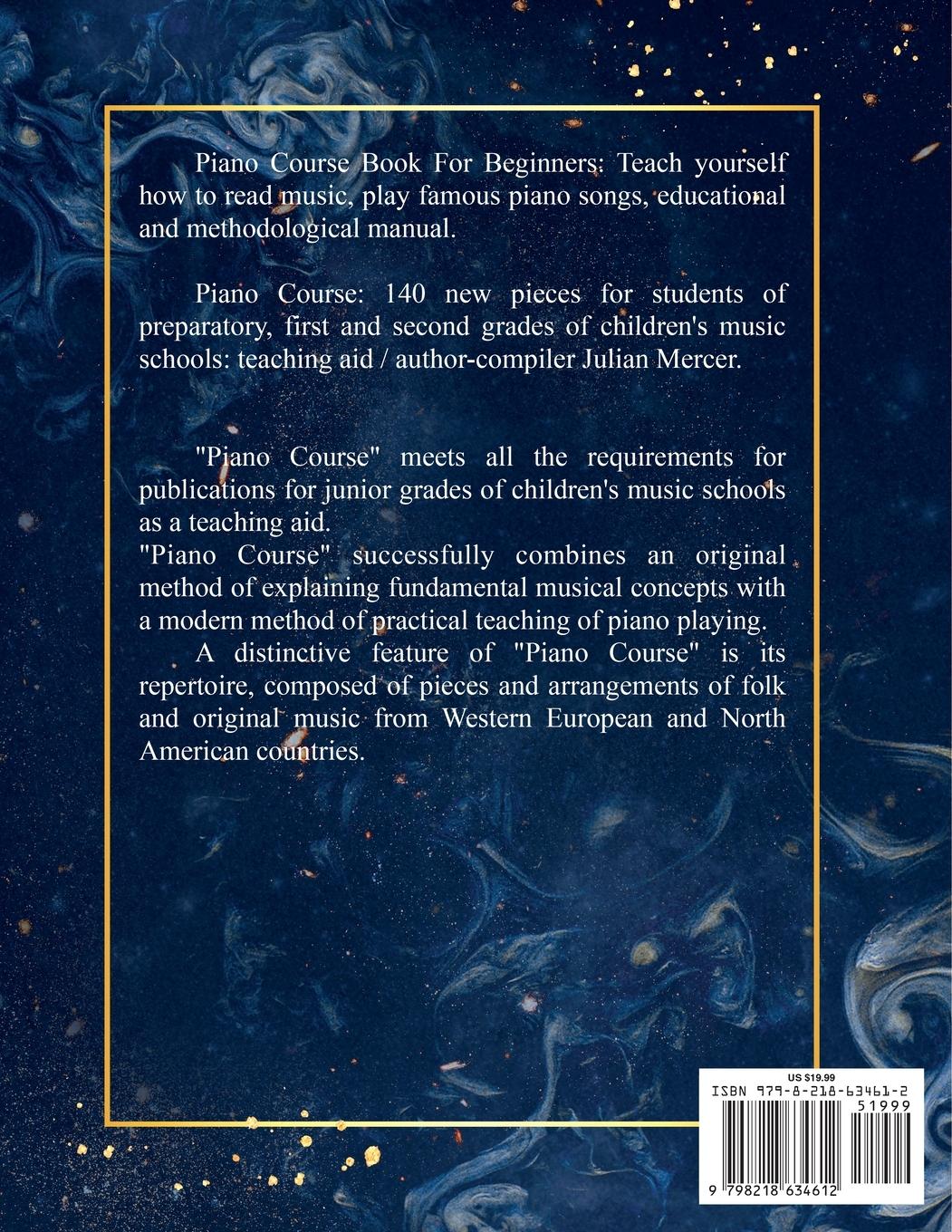 Rückseitencover PIANO COURSE BOOK FOR BEGINNERS