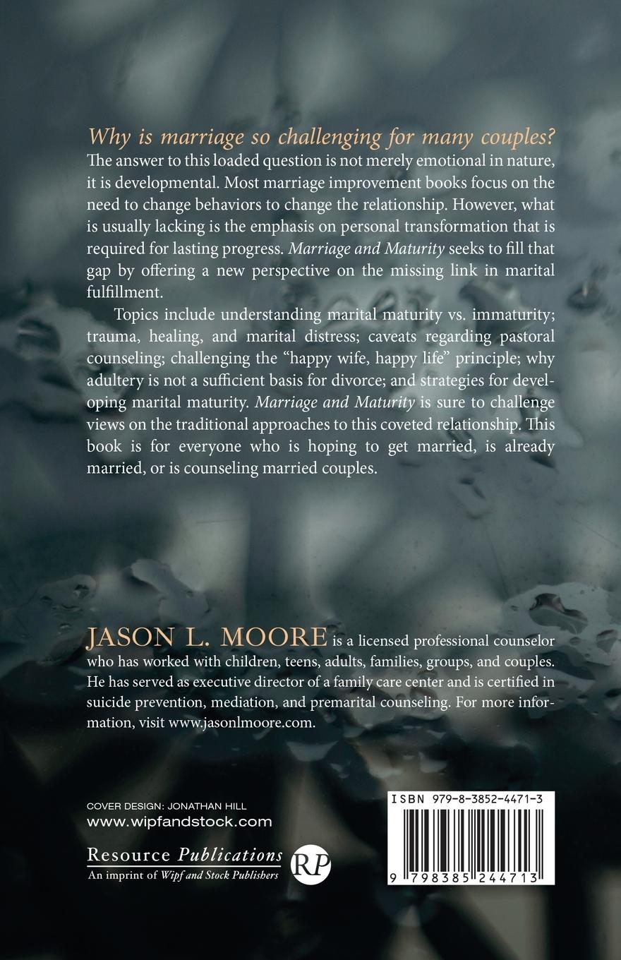Rückseitencover Marriage and Maturity