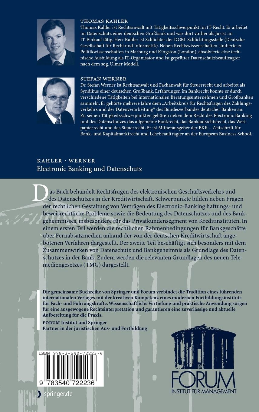 Rückseitencover Electronic Banking und Datenschutz