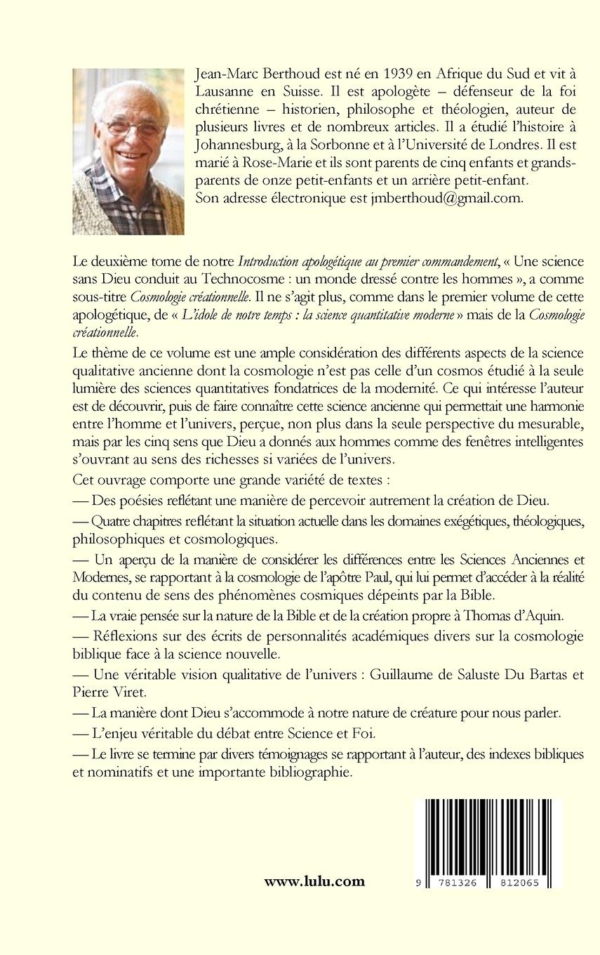 Rückseitencover LES DIX COMMANDEMENTS LUS PAR LA BIBLE - 1er Cdt Tu n'auras pas d'autres dieux devant ma face - Tome II - Cosmologie créationnelle