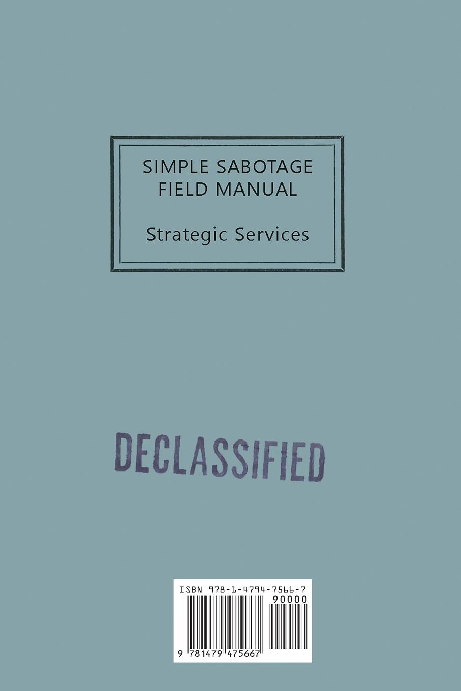 Rückseitencover Simple Sabotage Field Manual