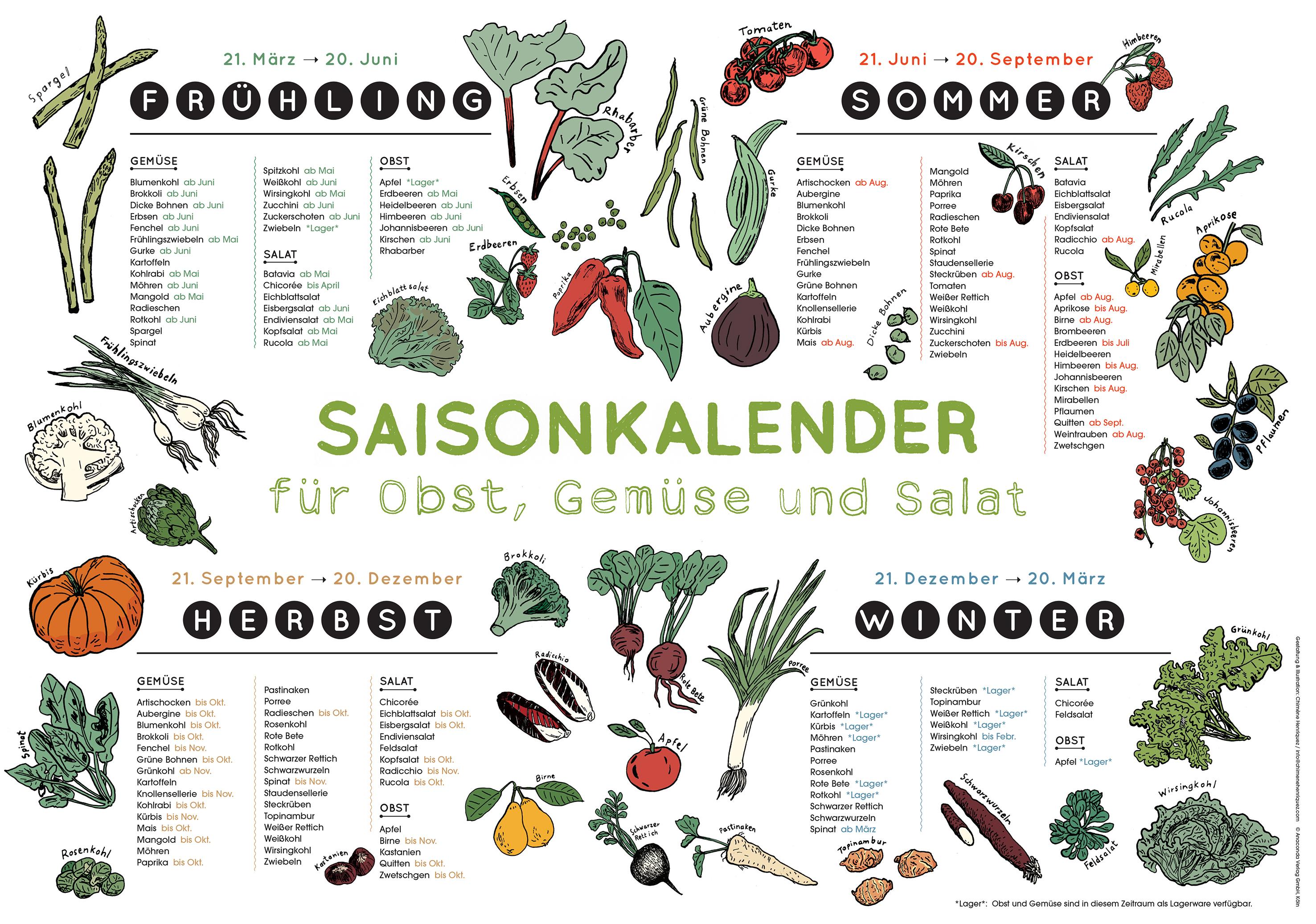 Vorderes Coverbild Saisonkalender für Obst, Gemüse und Salat