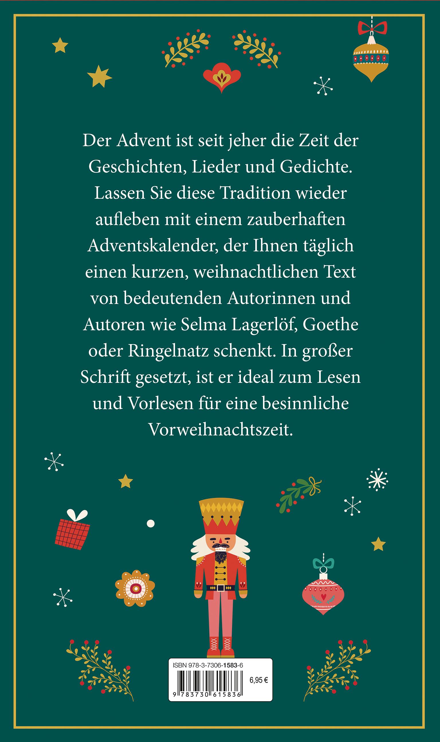 Beispielinhalt (Bild) Der literarische Adventskalender. Großdruck. 24 weihnachtliche Geschichten, Gedichte und Lieder