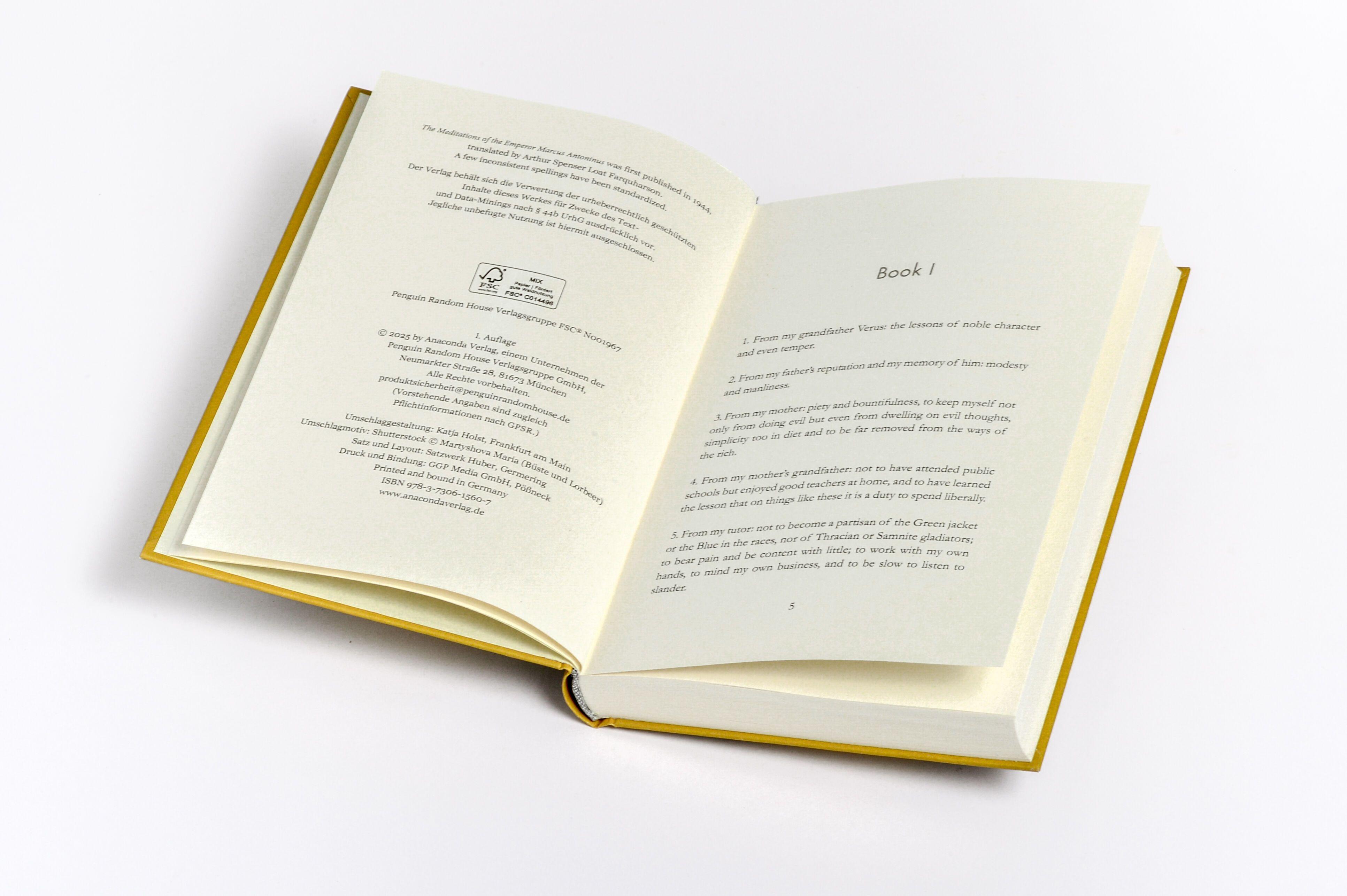 Beispielinhalt (Bild) Aurelius - Meditations. A special edition hardcover embossed with silver foil
