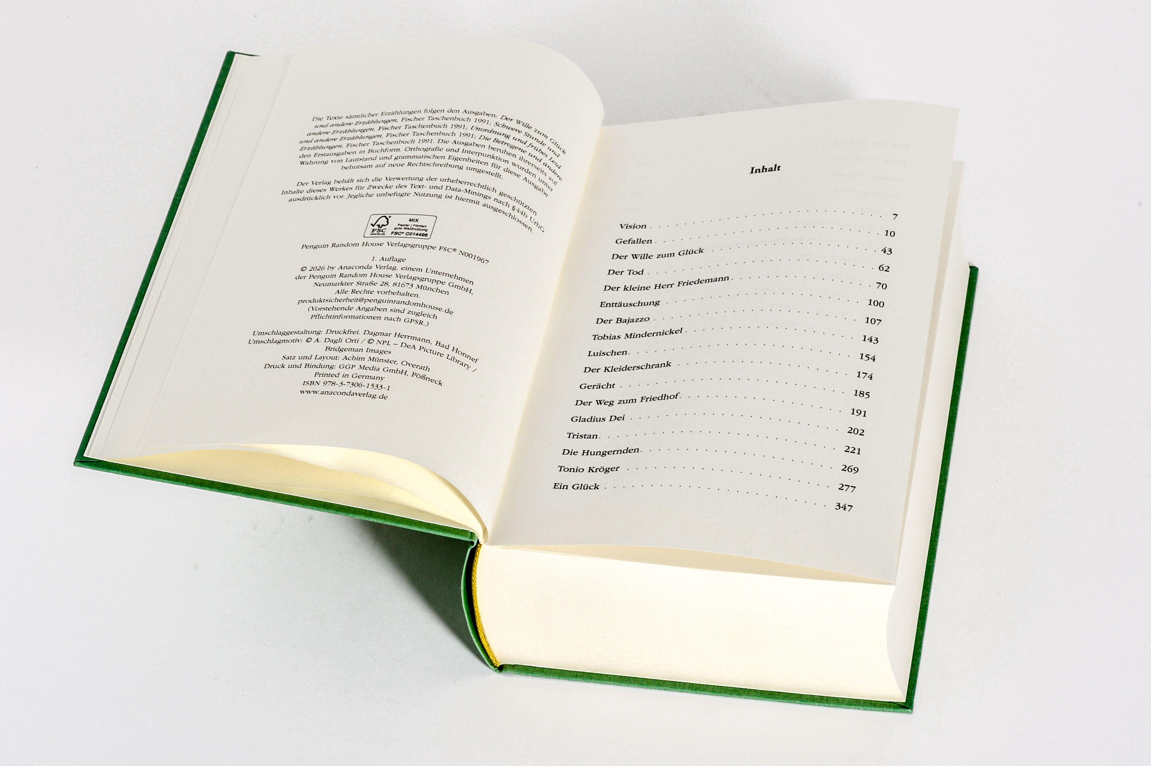 Beispielinhalt (Bild) Thomas Mann, Gesammelte Werke: Die Erzählungen