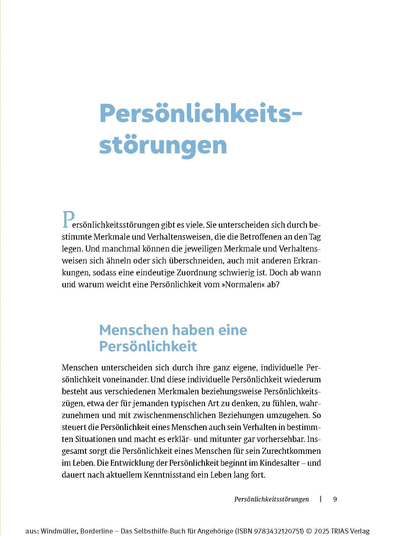 Beispielinhalt (Bild) Borderline - Das Selbsthilfe-Buch für Angehörige