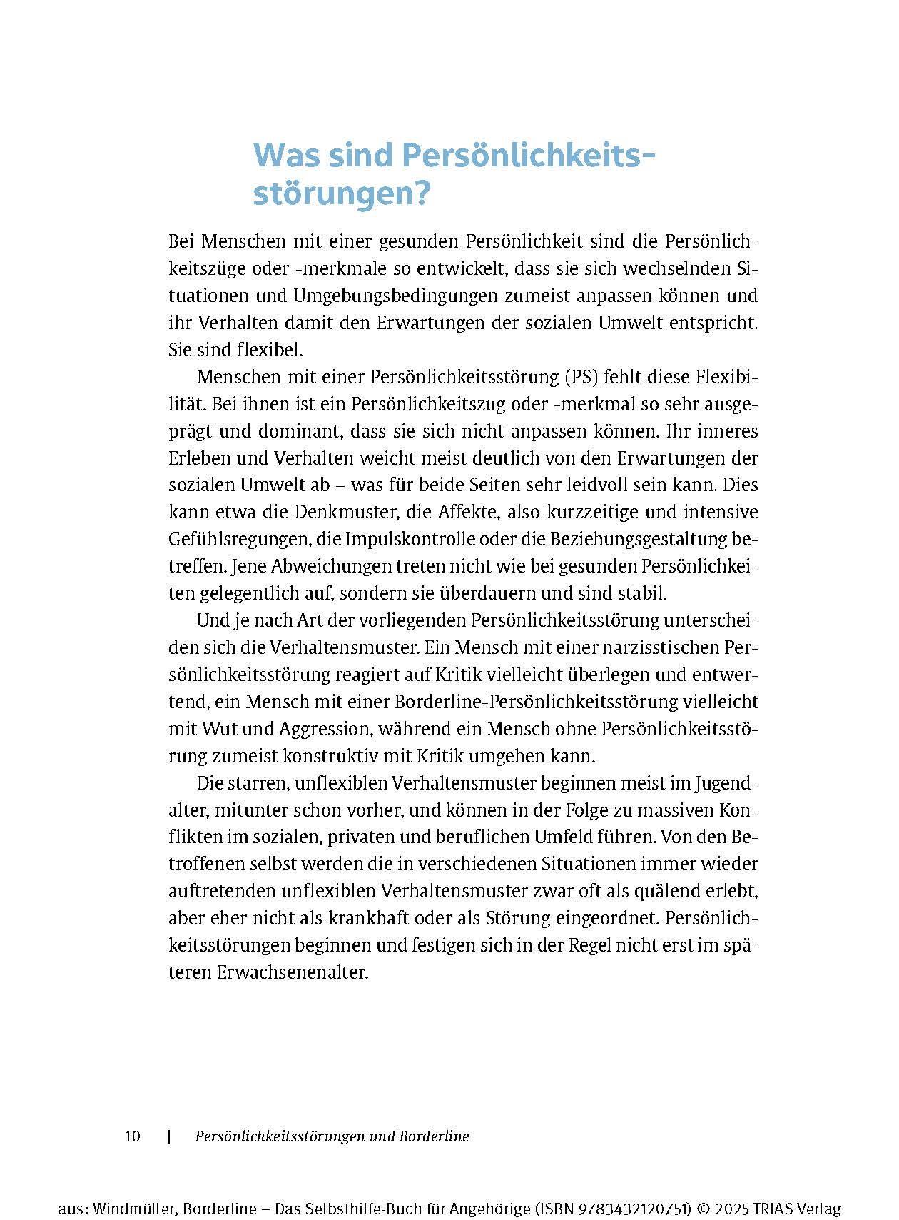 Beispielinhalt (Bild) Borderline - Das Selbsthilfe-Buch für Angehörige