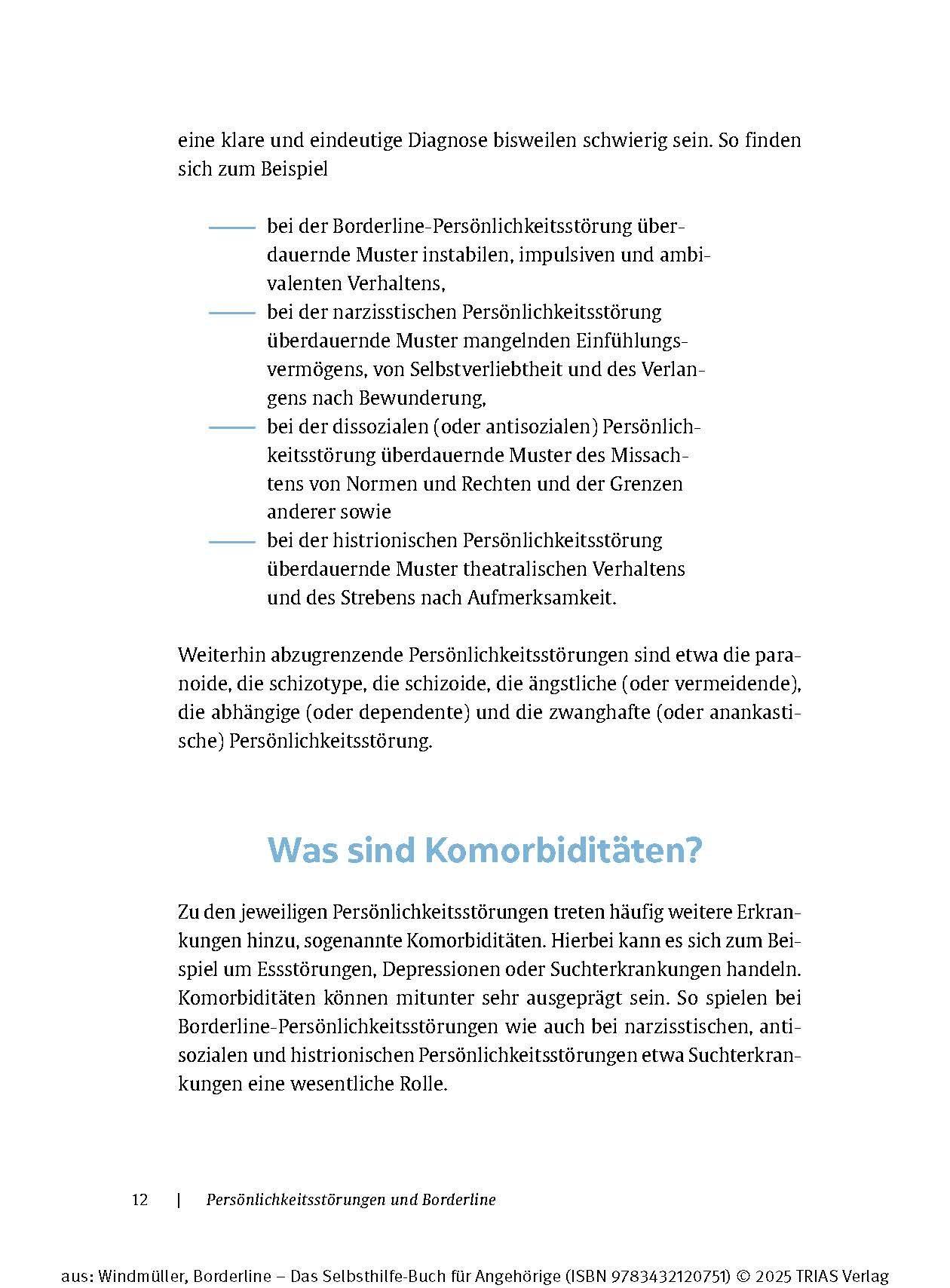 Beispielinhalt (Bild) Borderline - Das Selbsthilfe-Buch für Angehörige