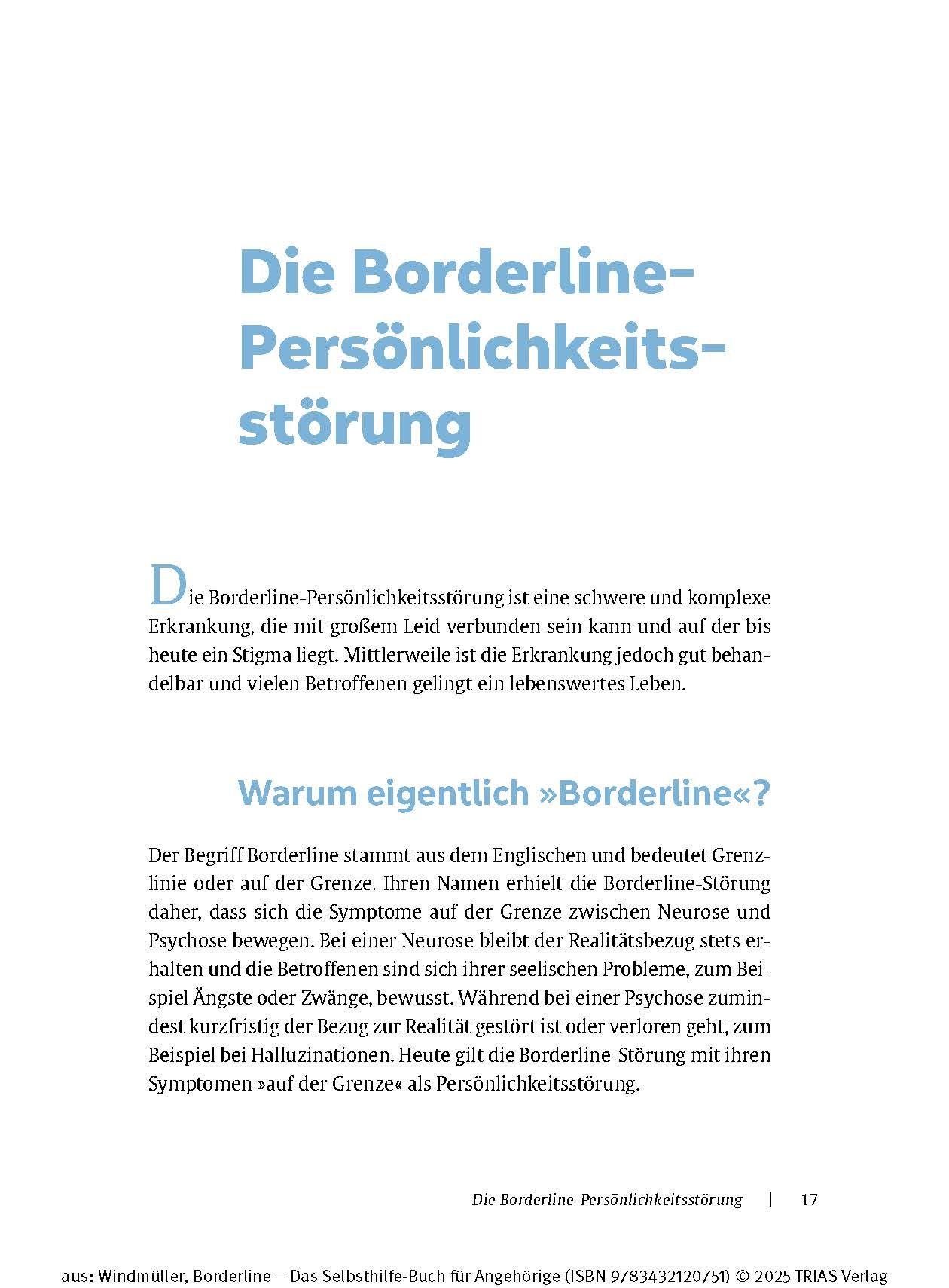 Beispielinhalt (Bild) Borderline - Das Selbsthilfe-Buch für Angehörige