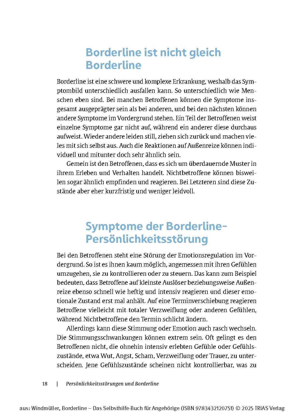 Beispielinhalt (Bild) Borderline - Das Selbsthilfe-Buch für Angehörige