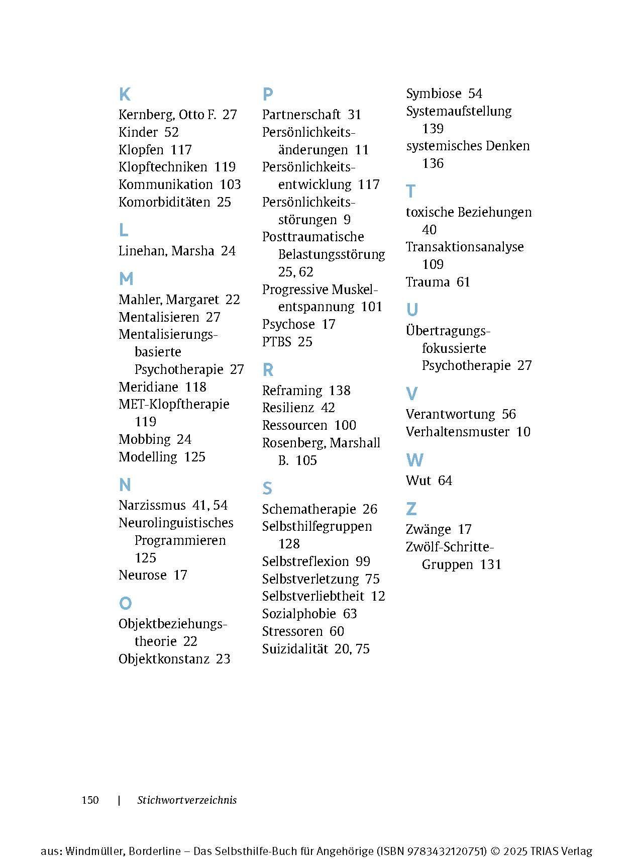 Beispielinhalt (Bild) Borderline - Das Selbsthilfe-Buch für Angehörige