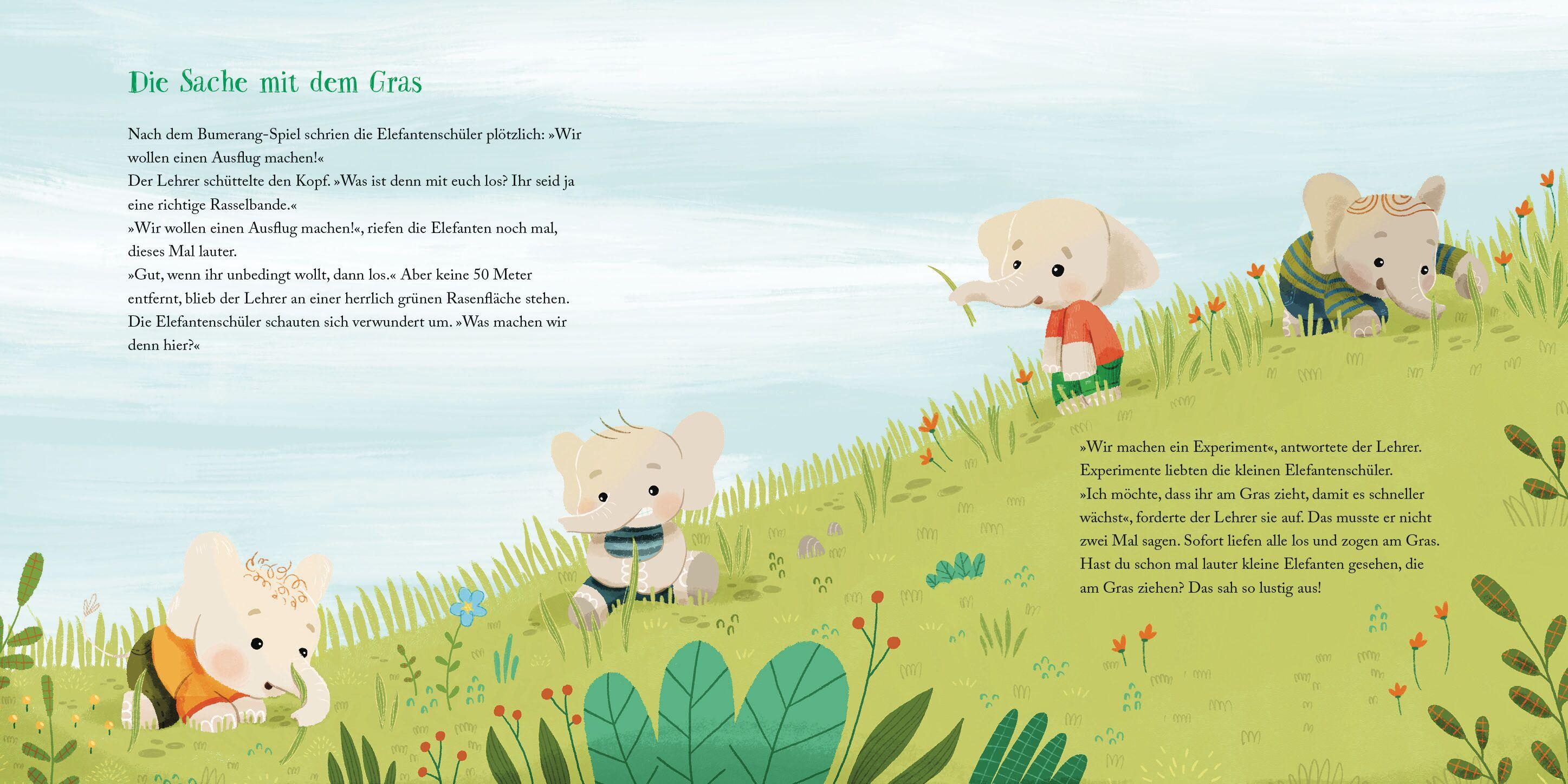 Beispielinhalt (Bild) Ich bring dir das Glück - Vom kleinen Elefanten und seinen Glücksgeheimnissen