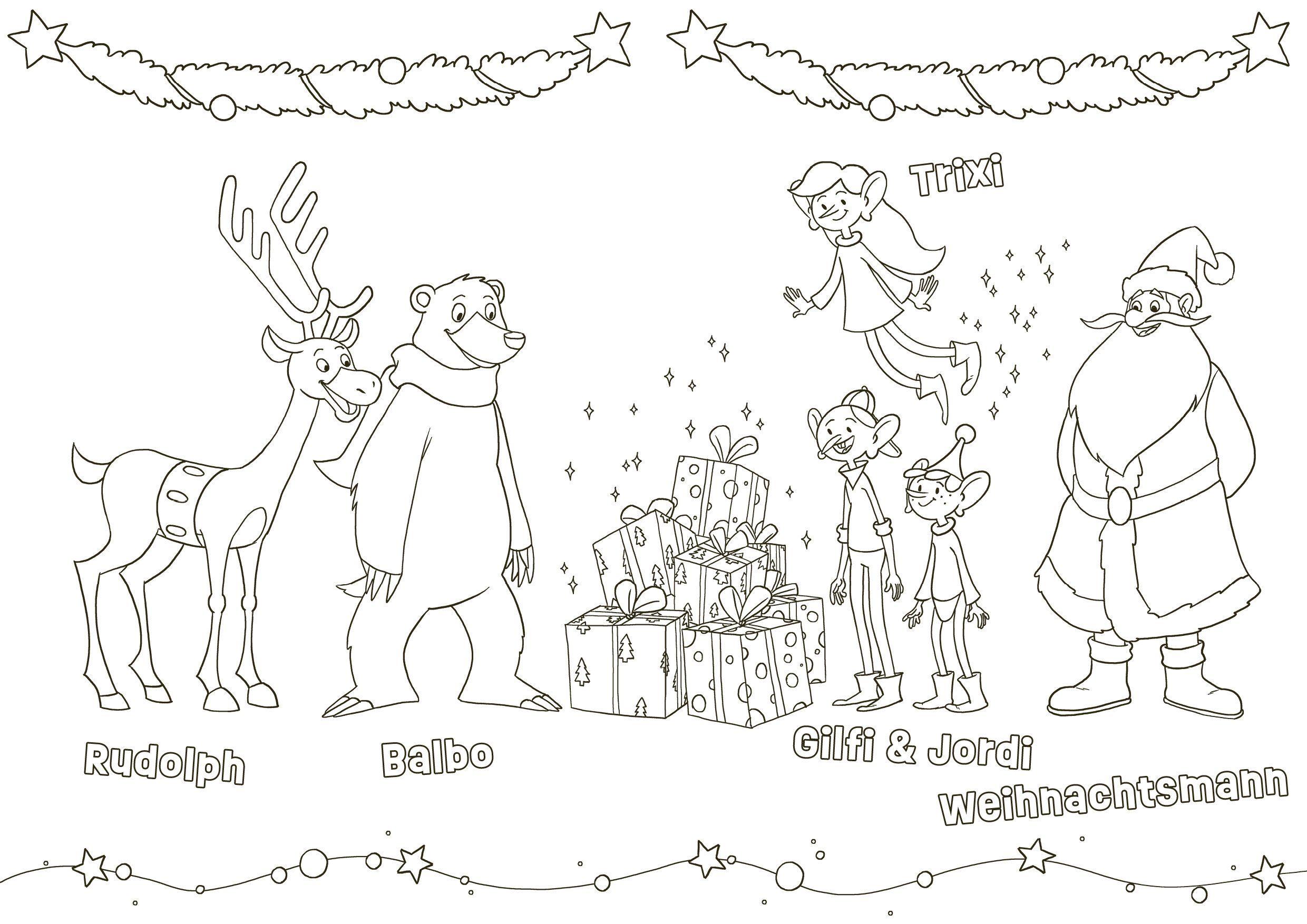 Beispielinhalt (Bild) Weihnachtsmann & Co. KG - Mein Malbuch