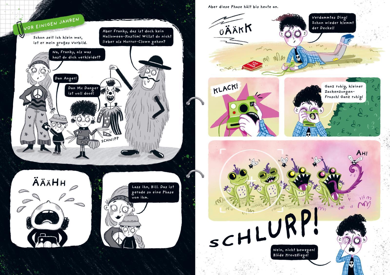 Beispielinhalt (Bild) Franky 1: Meine schräge Zombie-Familie, Schrumpfdrachen und andere Katastrophen