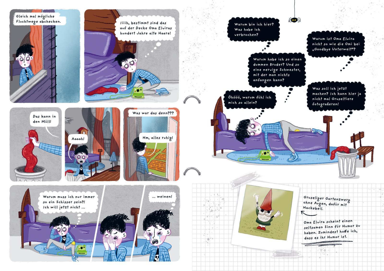 Beispielinhalt (Bild) Franky 1: Meine schräge Zombie-Familie, Schrumpfdrachen und andere Katastrophen