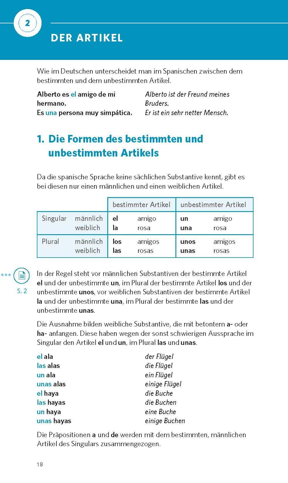 Beispielinhalt (Bild) PONS Grammatik kurz & bündig Spanisch