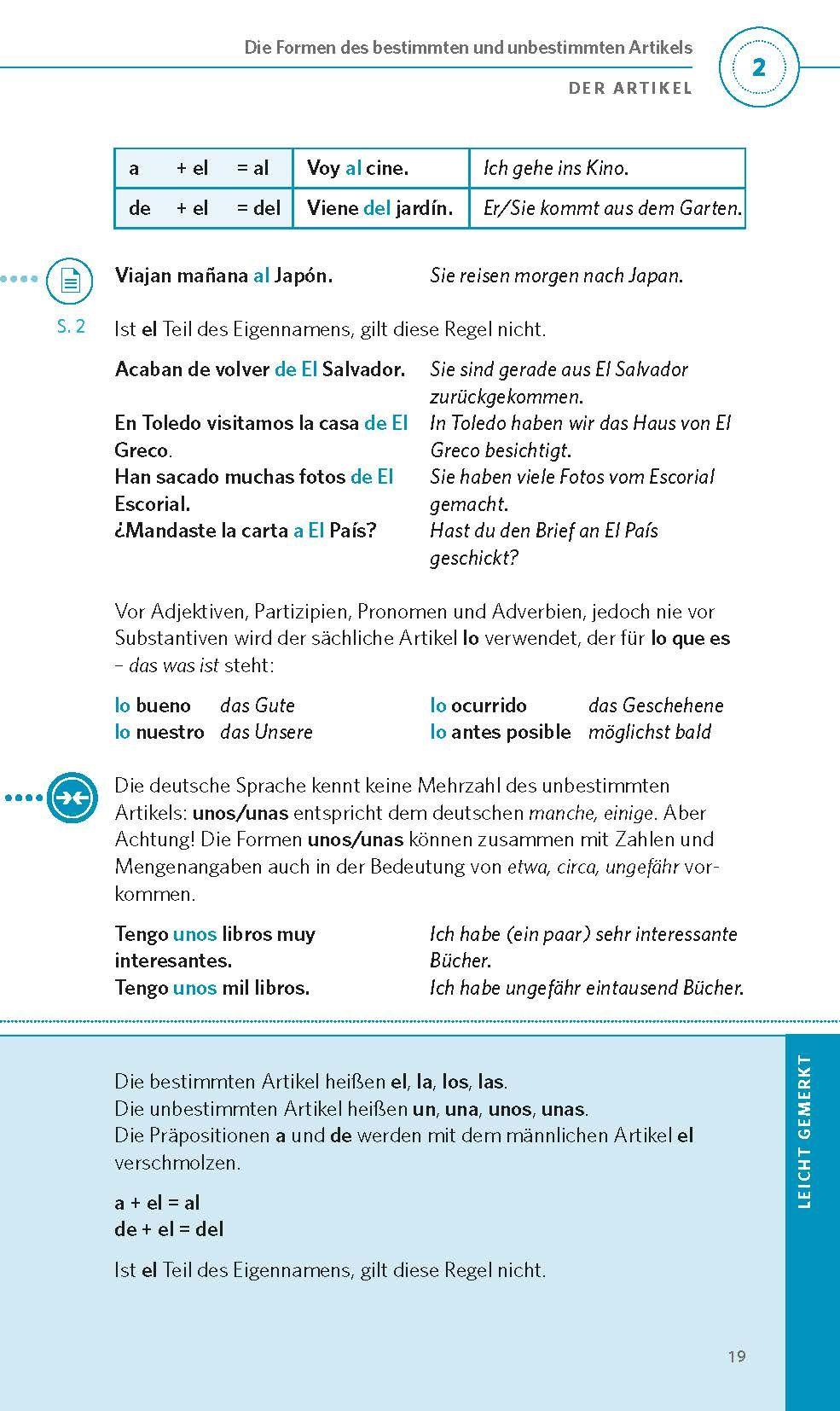 Beispielinhalt (Bild) PONS Grammatik kurz & bündig Spanisch