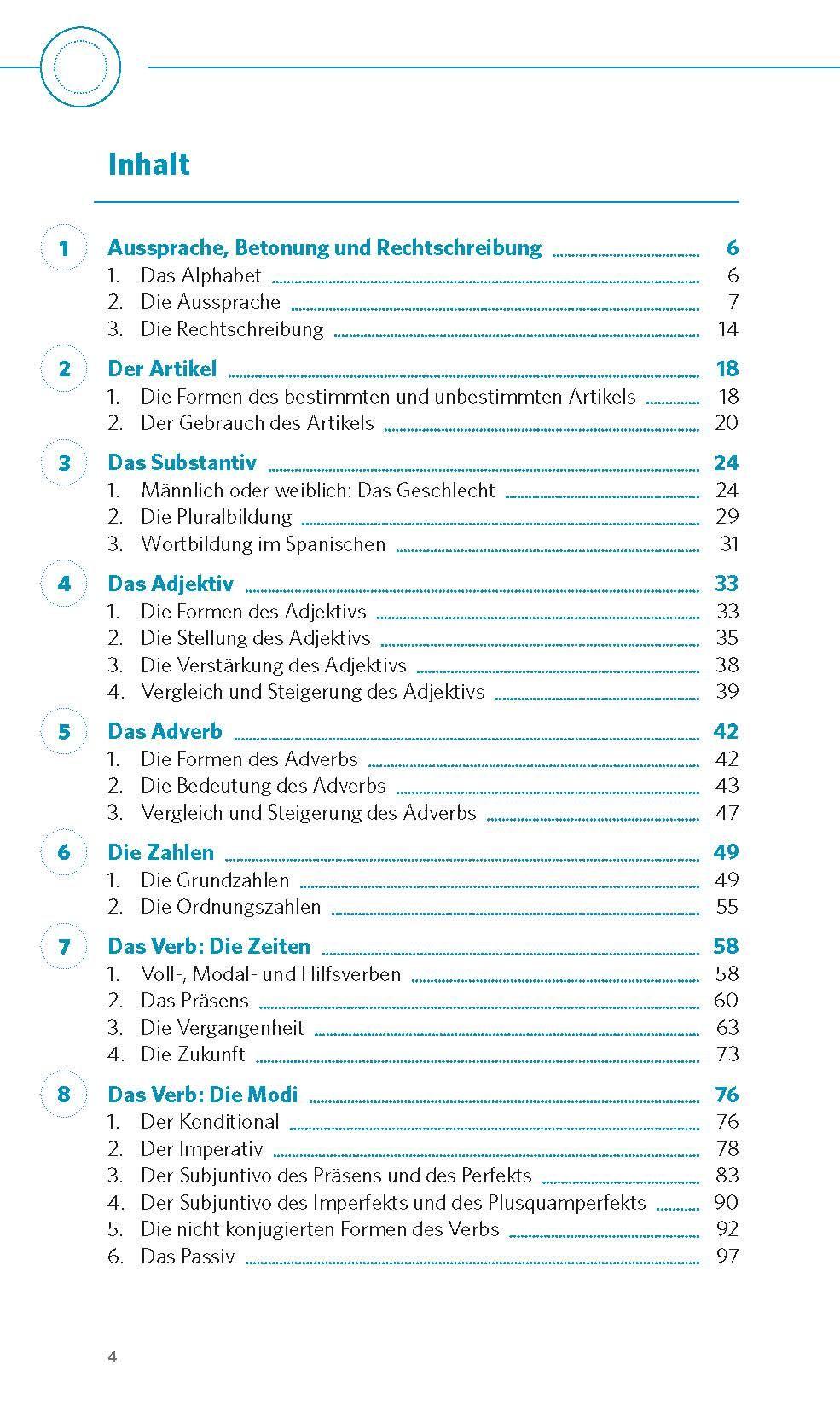Beispielinhalt (Bild) PONS Grammatik kurz & bündig Spanisch
